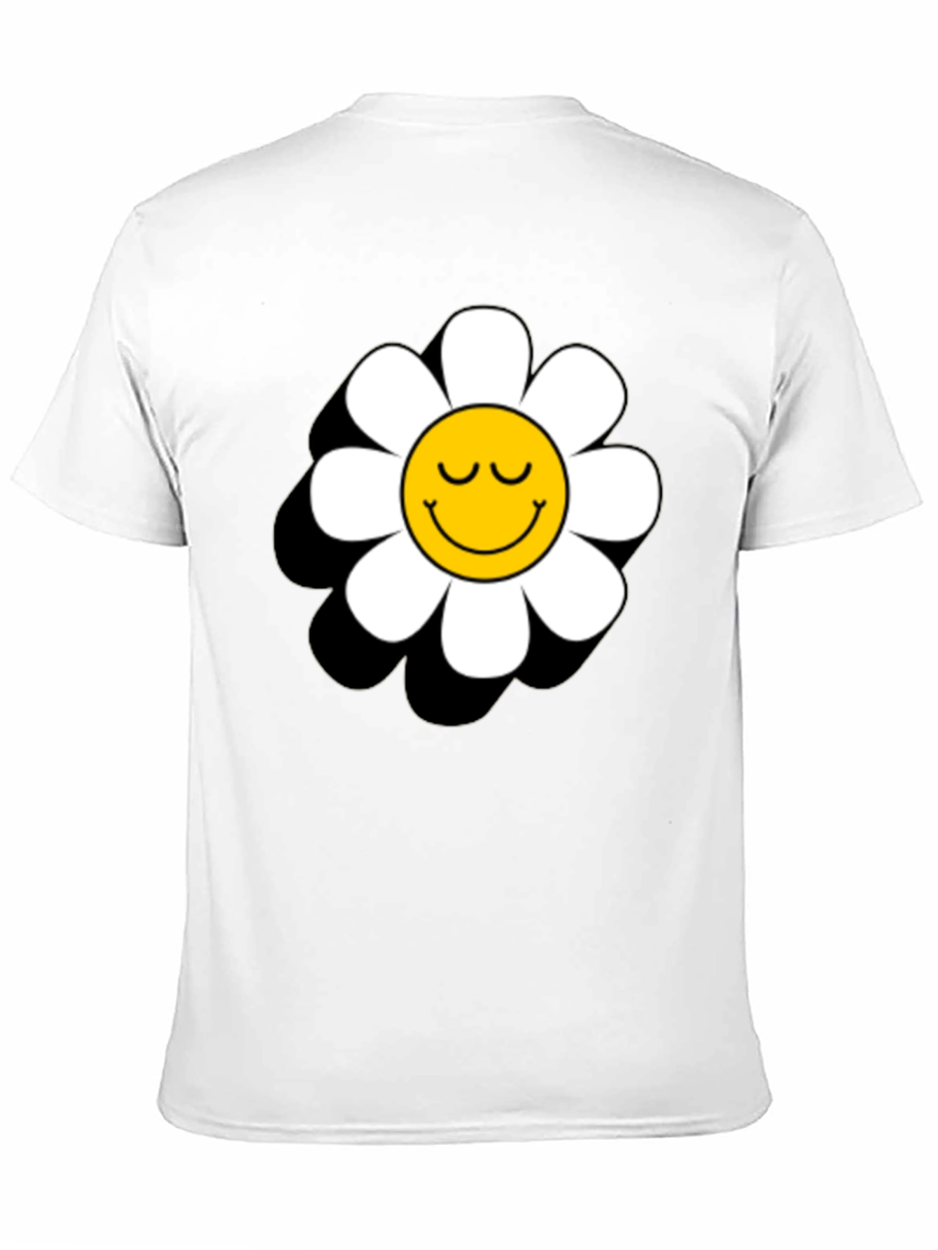 Daisy Flower Smiley Face Graphic T-Shirt