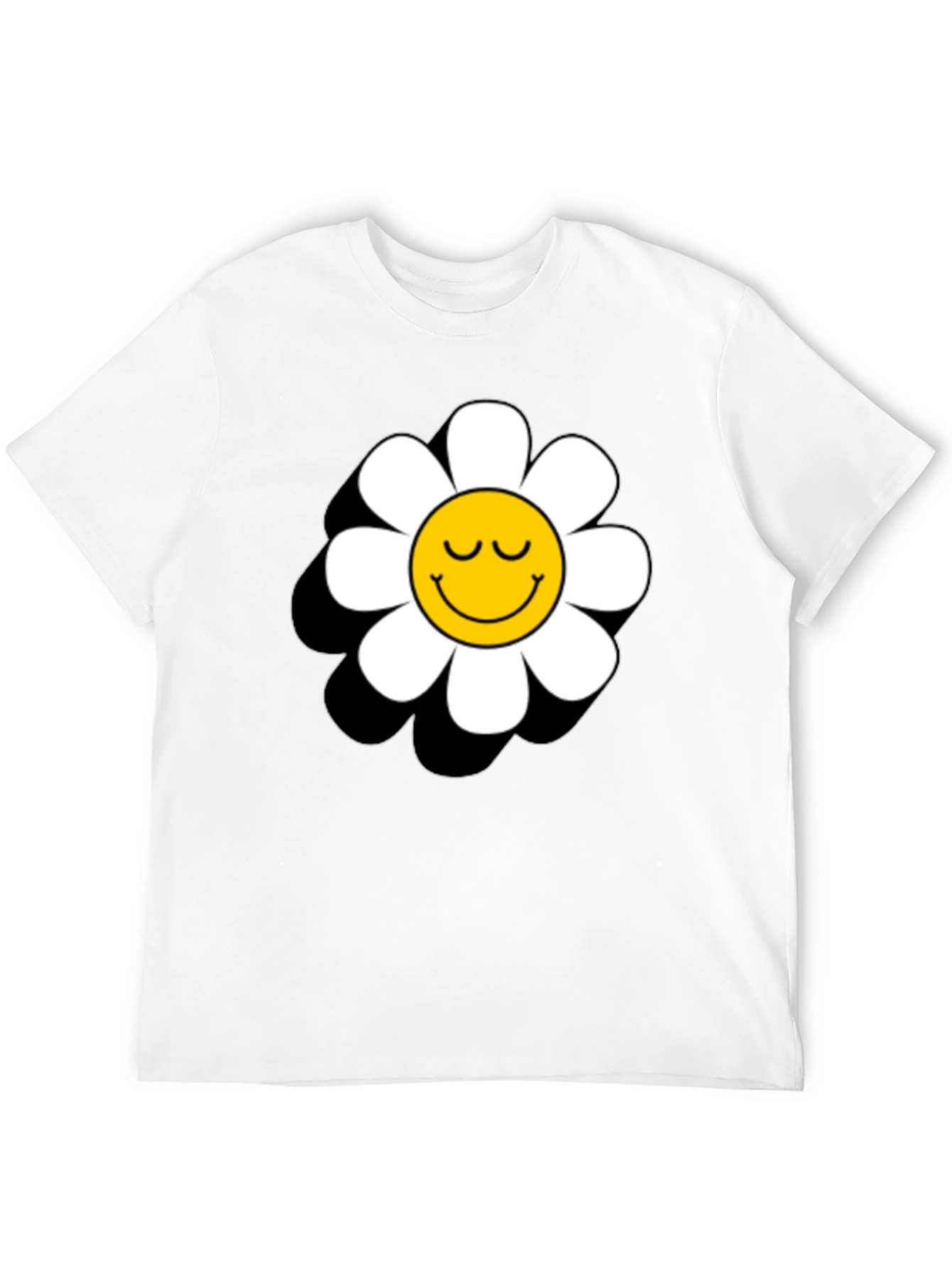Daisy Flower Smiley Face Graphic T-Shirt