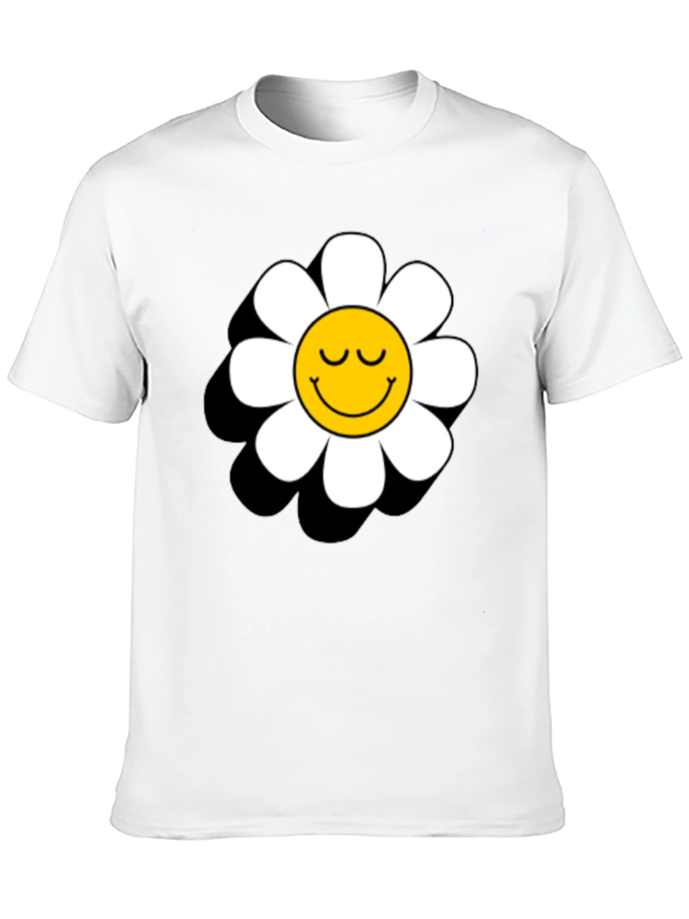 Daisy Flower Smiley Face Graphic T-Shirt
