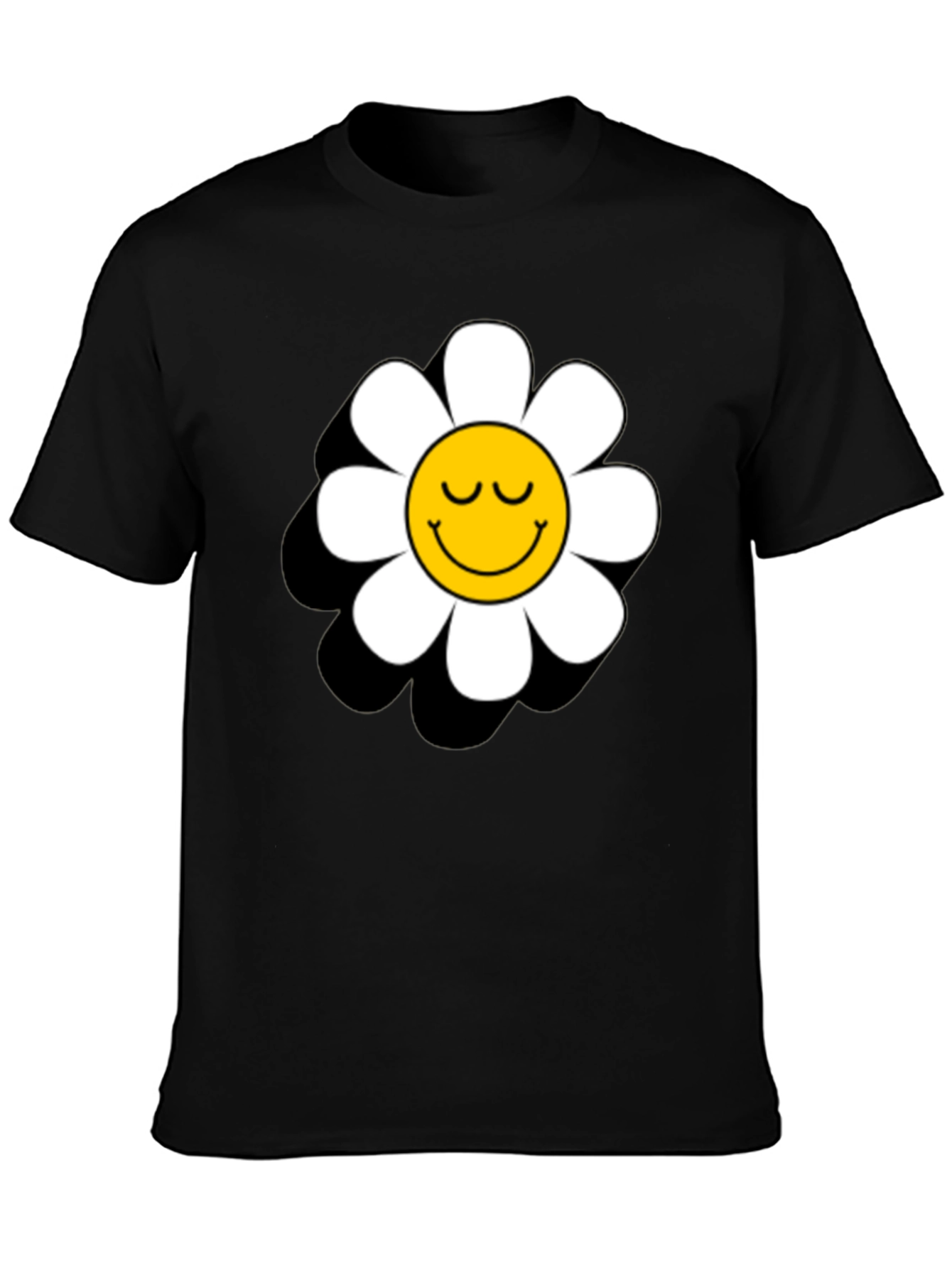 Daisy Flower Smiley Face Graphic T-Shirt