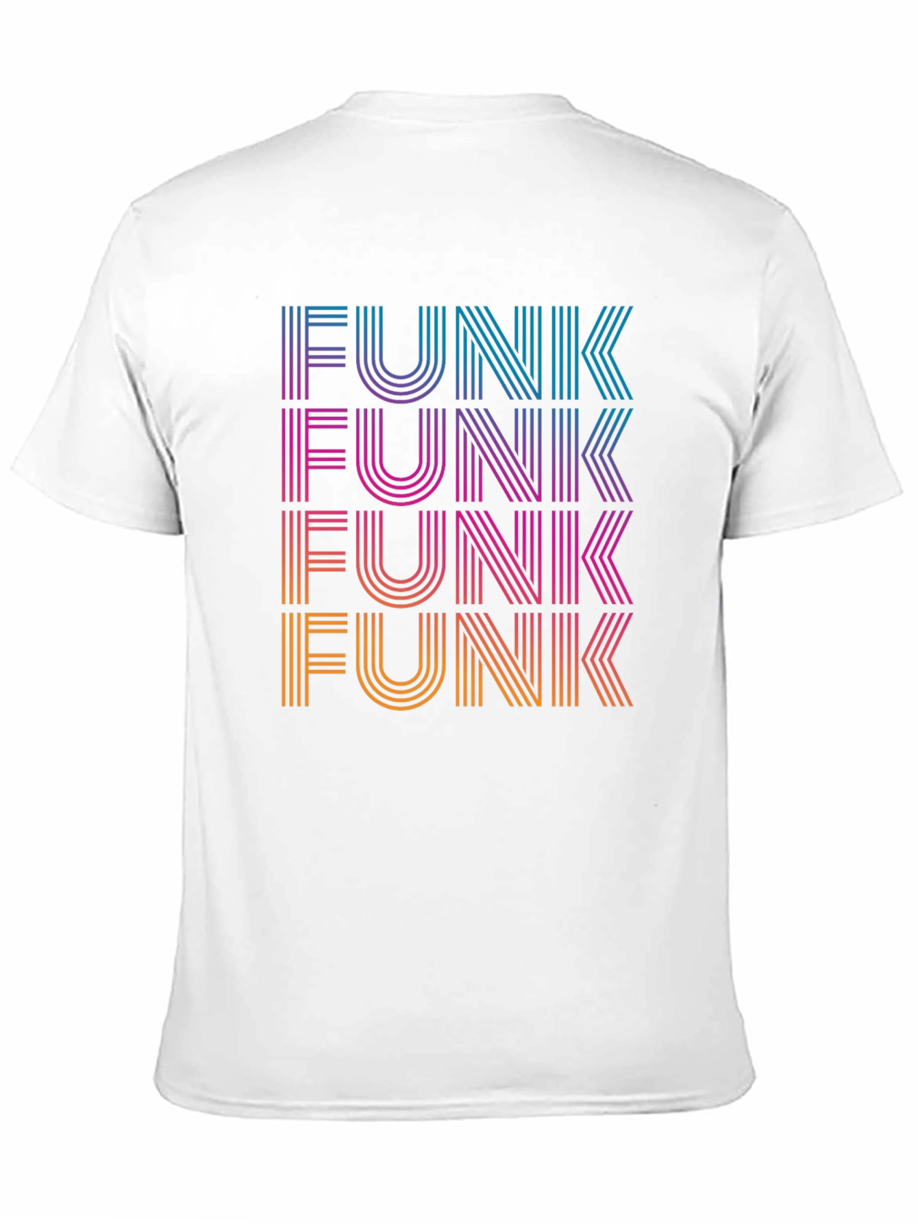 Retro Funk T-Shirt - Striped Text Design