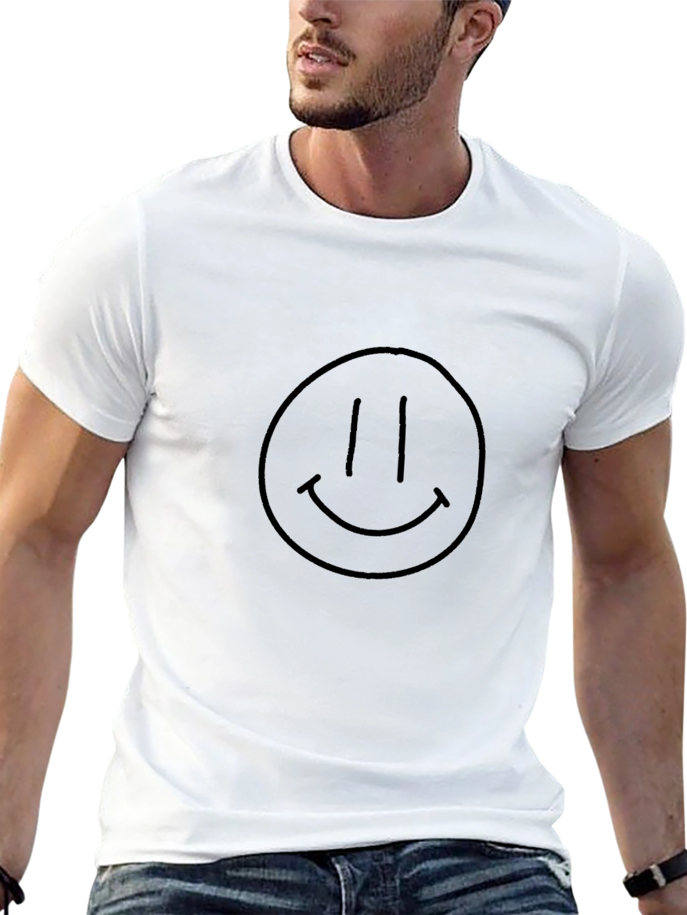 Smiley Face Graphic Tee - Classic Black