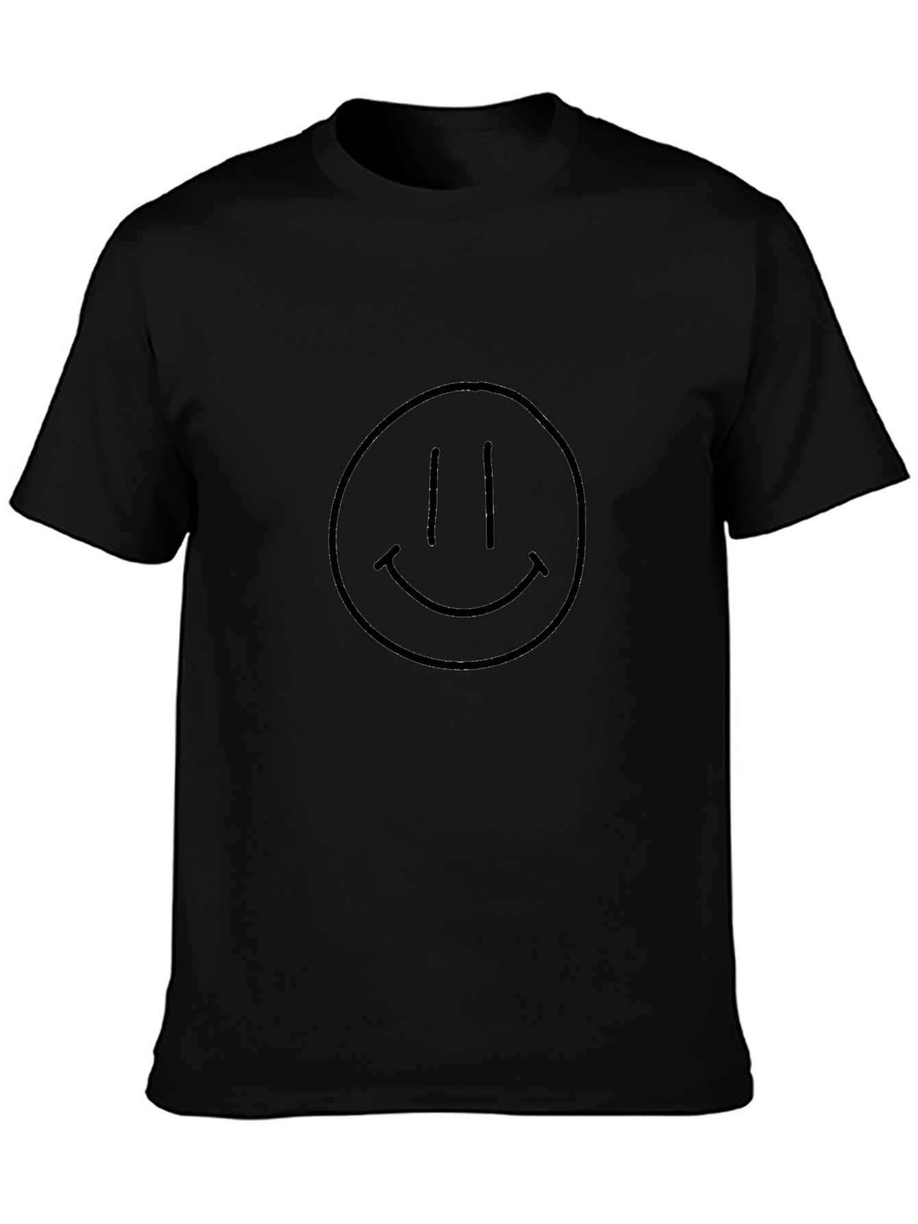 Smiley Face Graphic Tee - Classic Black