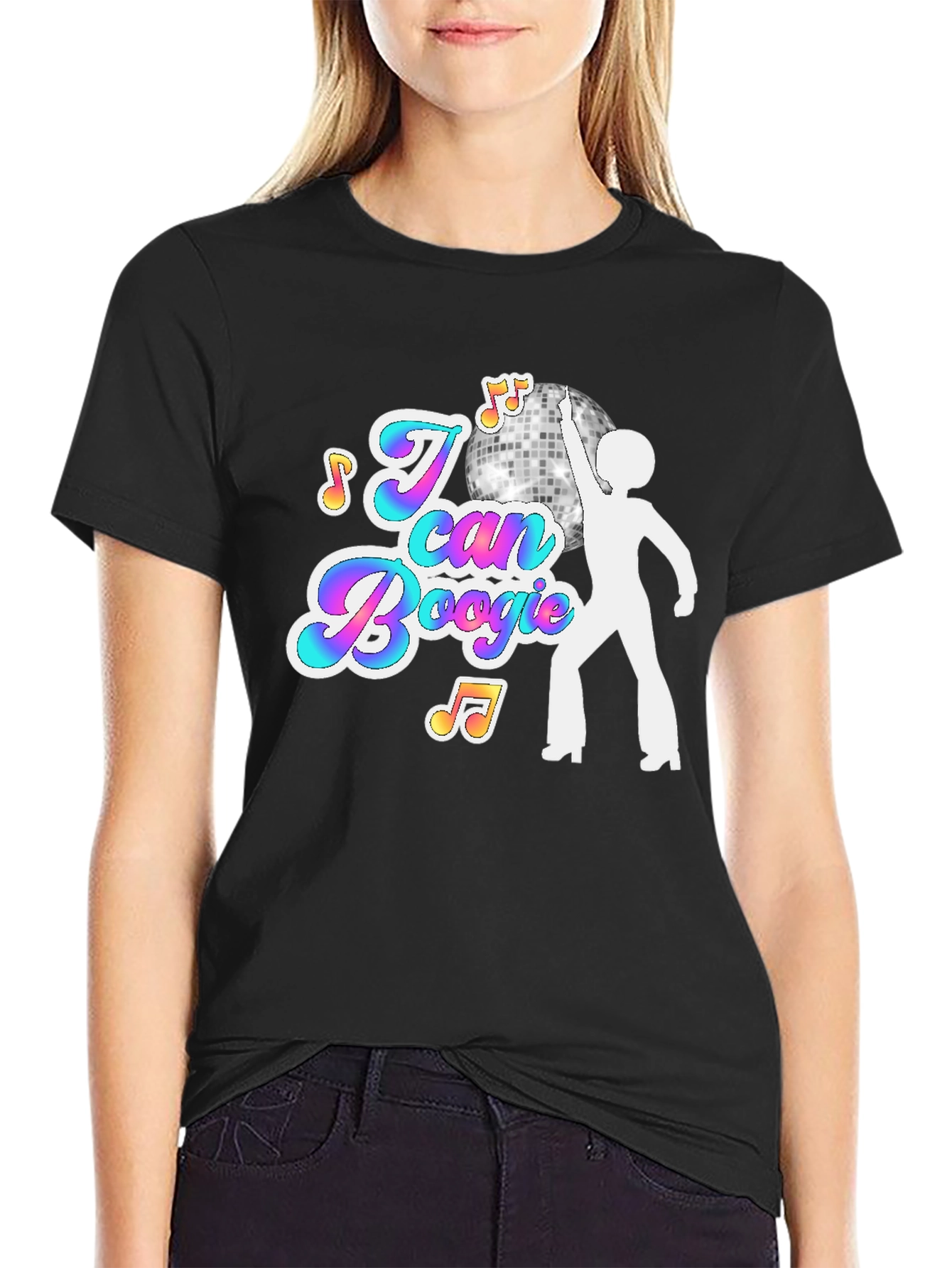 I Can Boogie Black Graphic Tee