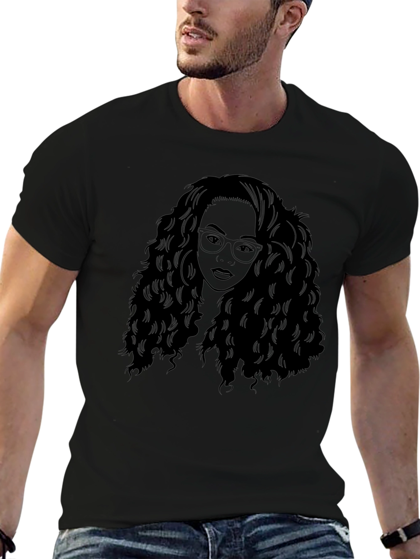Woman Silhouette Graphic Black T-Shirt