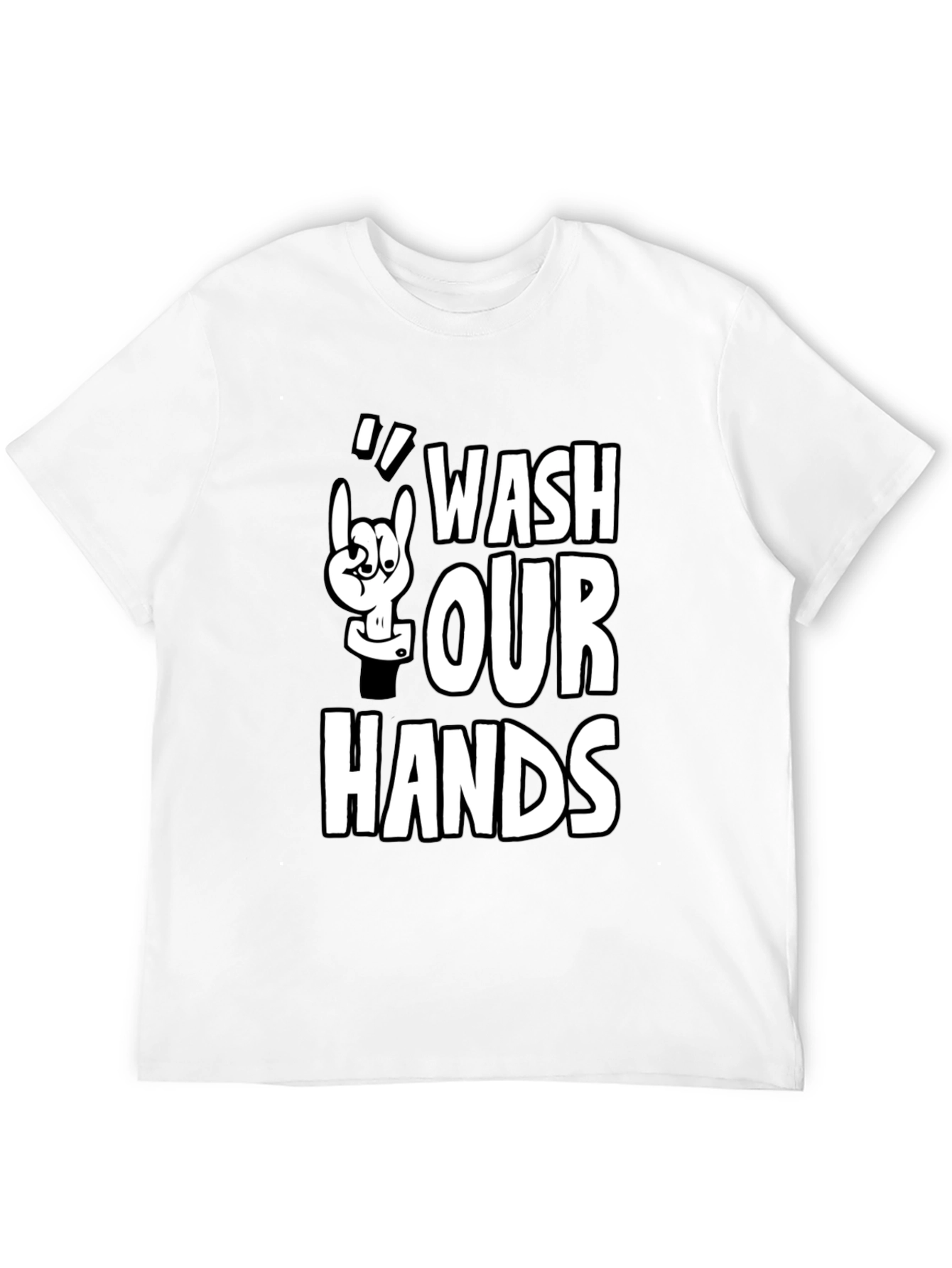 Wash Our Hands Graphic Tee - Black Cotton T-Shirt