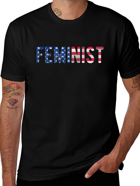 Feminist USA Flag Graphic T-Shirt
