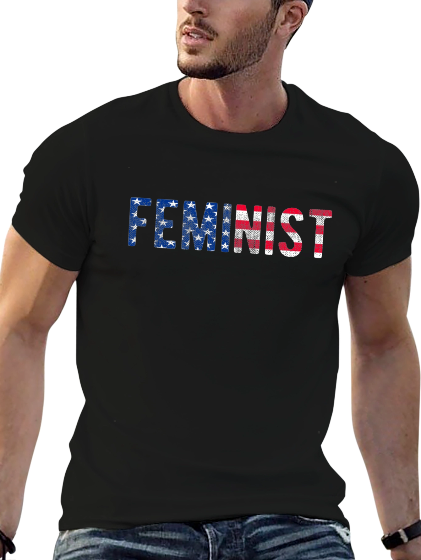 Feminist USA Flag Graphic T-Shirt