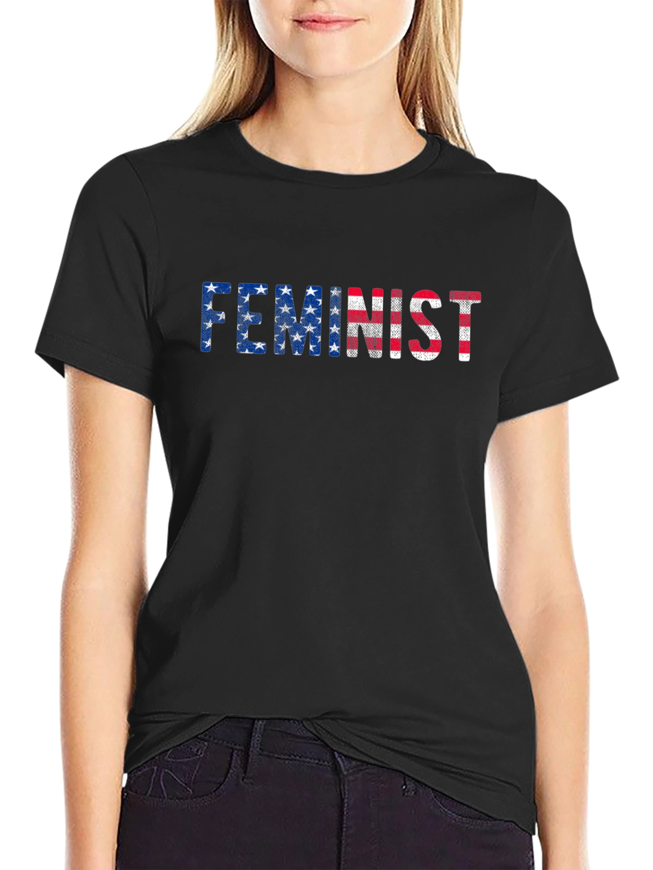 Feminist USA Flag Graphic T-Shirt