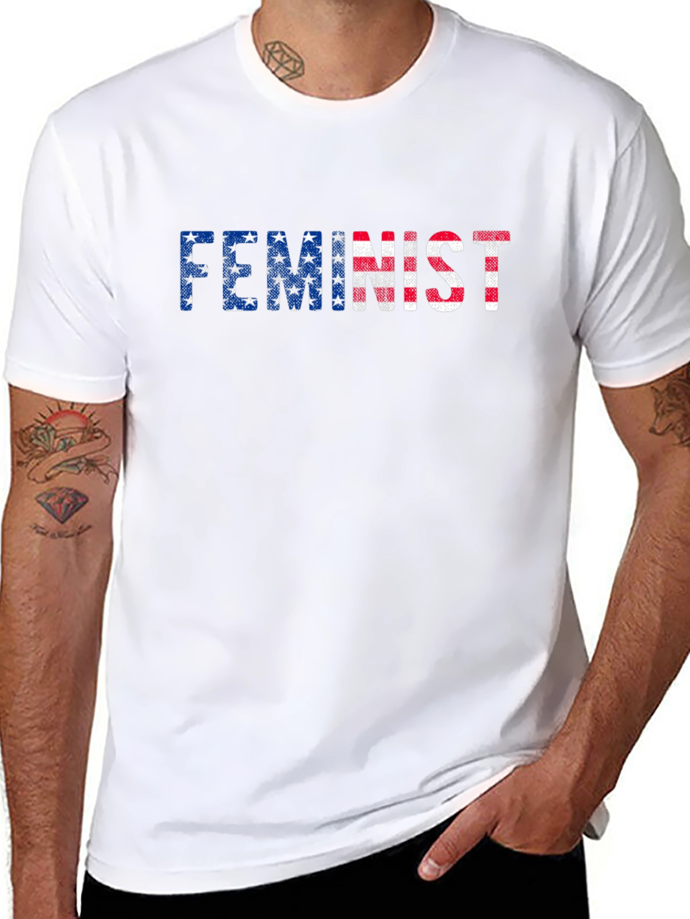 Feminist USA Flag Graphic T-Shirt