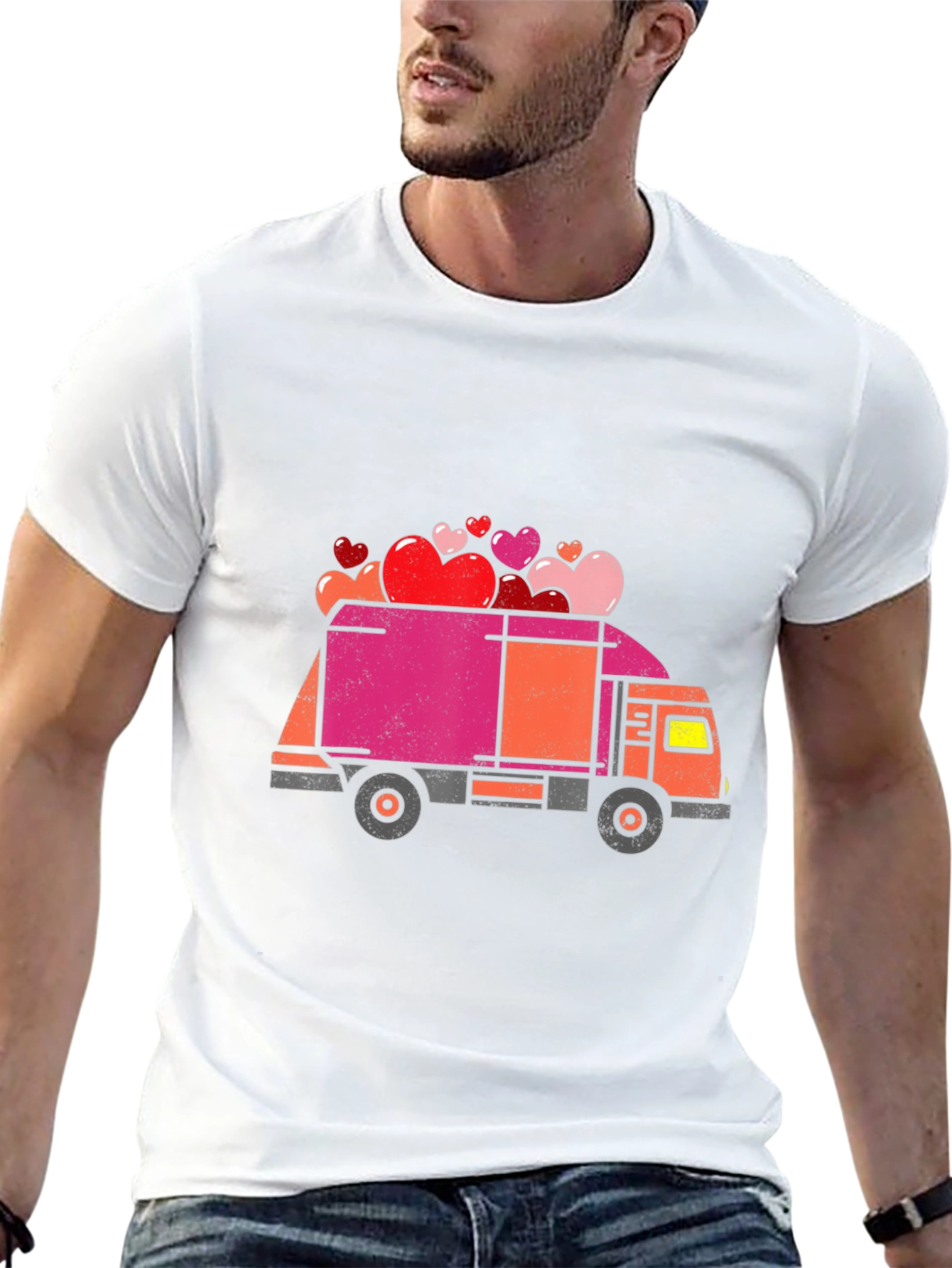 Heart Delivery Truck Graphic Tee