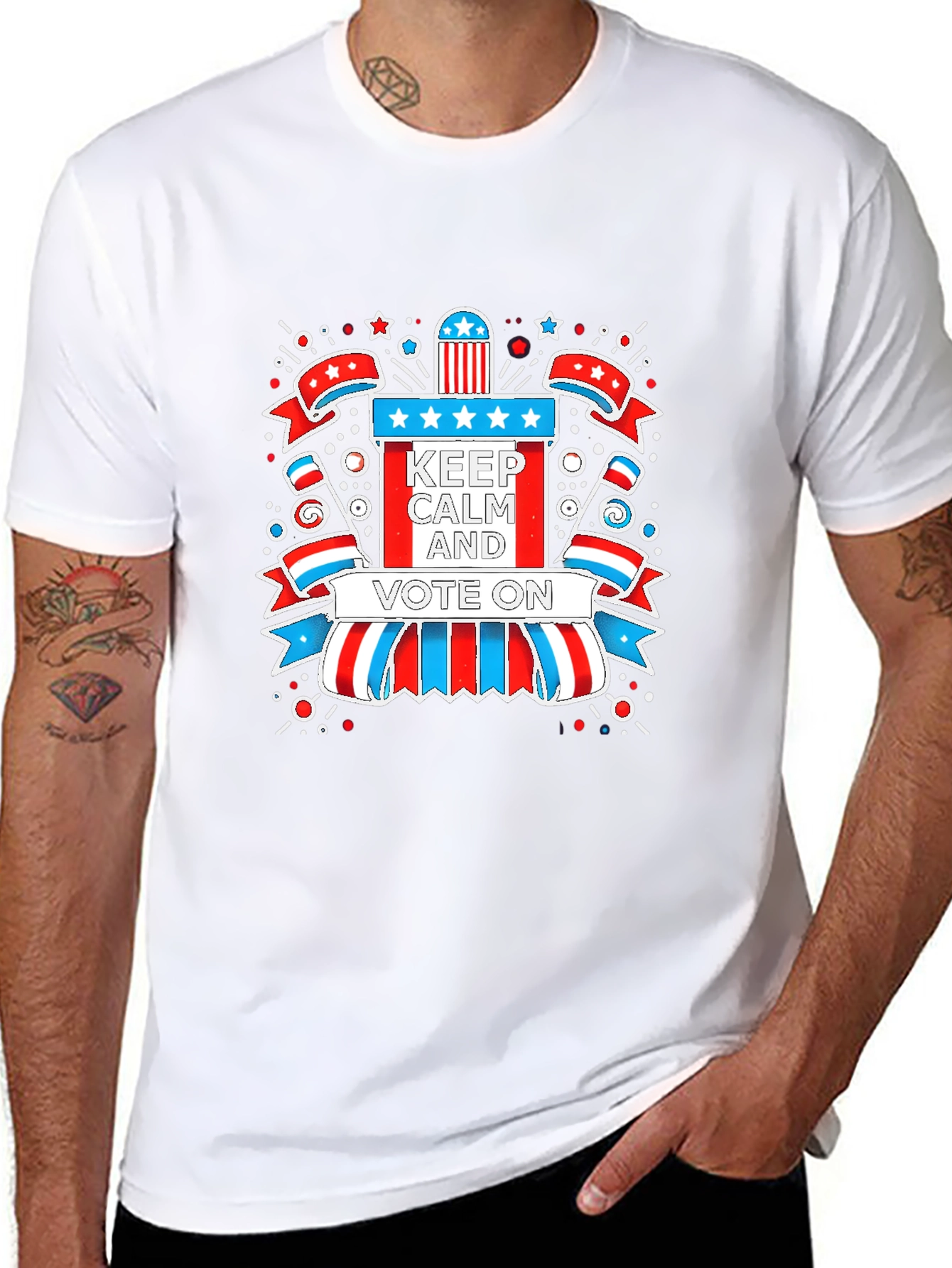 Patriotic Keep Calm and Vote On Graphic Tee