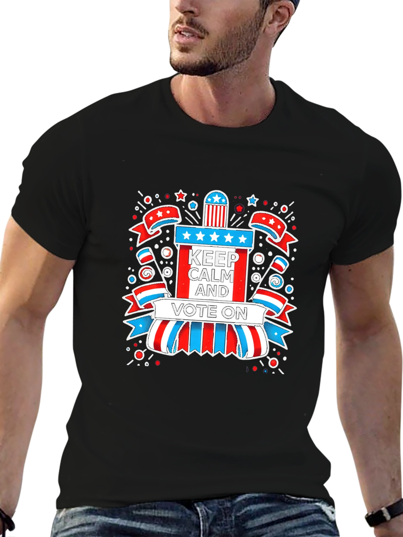 Patriotic Keep Calm and Vote On Graphic Tee