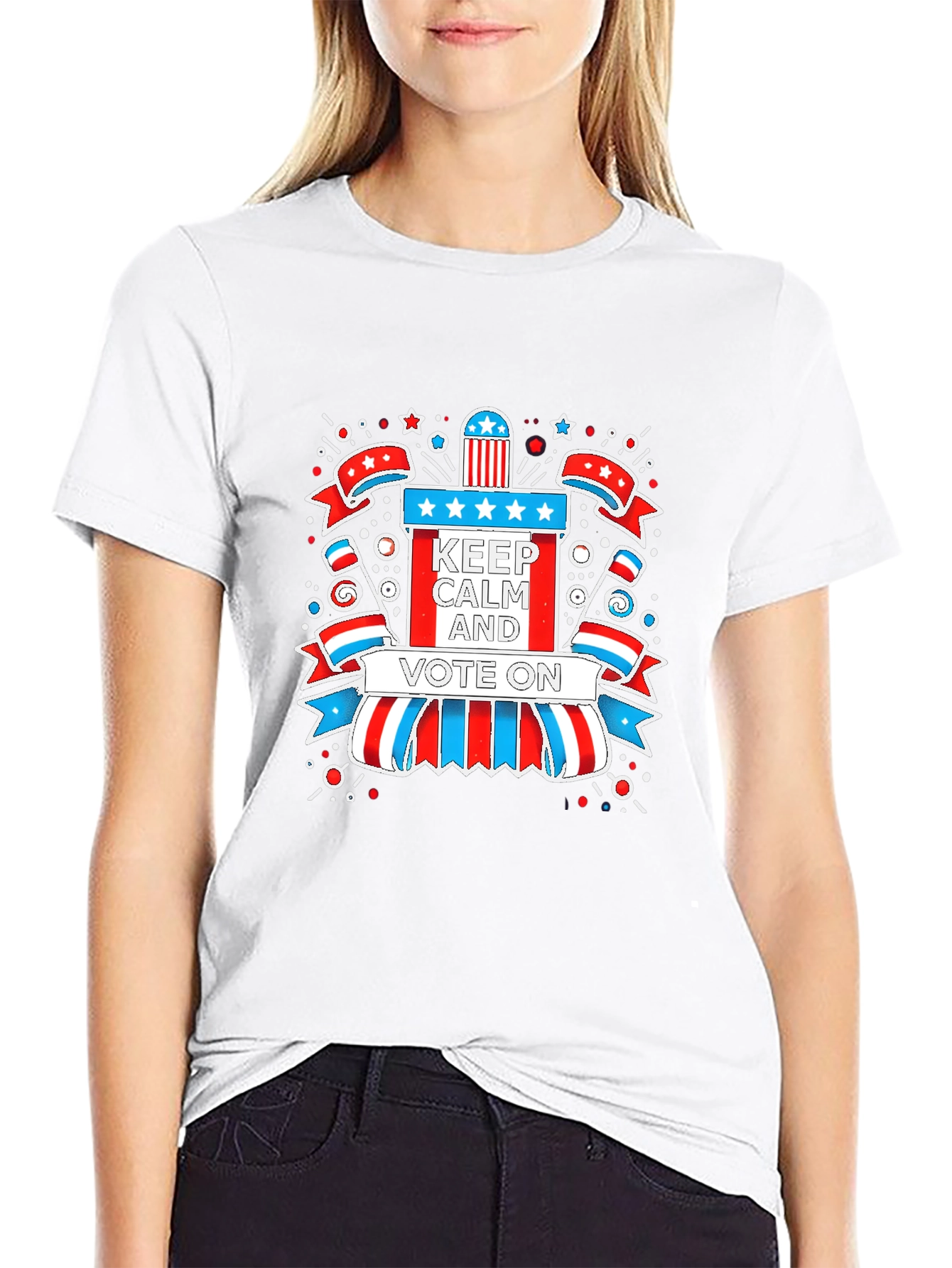 Patriotic Keep Calm and Vote On Graphic Tee