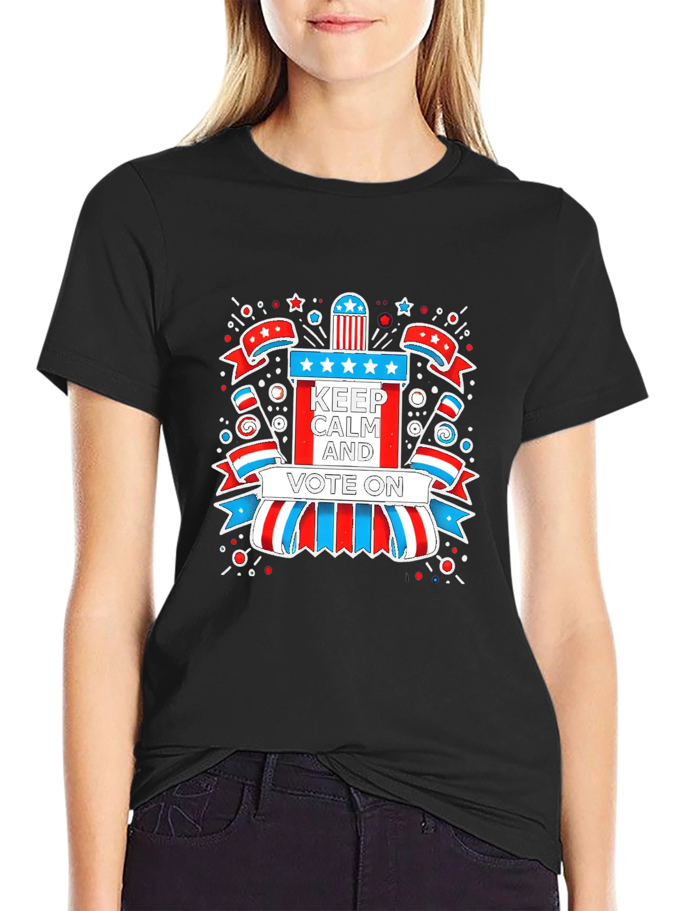 Patriotic Keep Calm and Vote On Graphic Tee