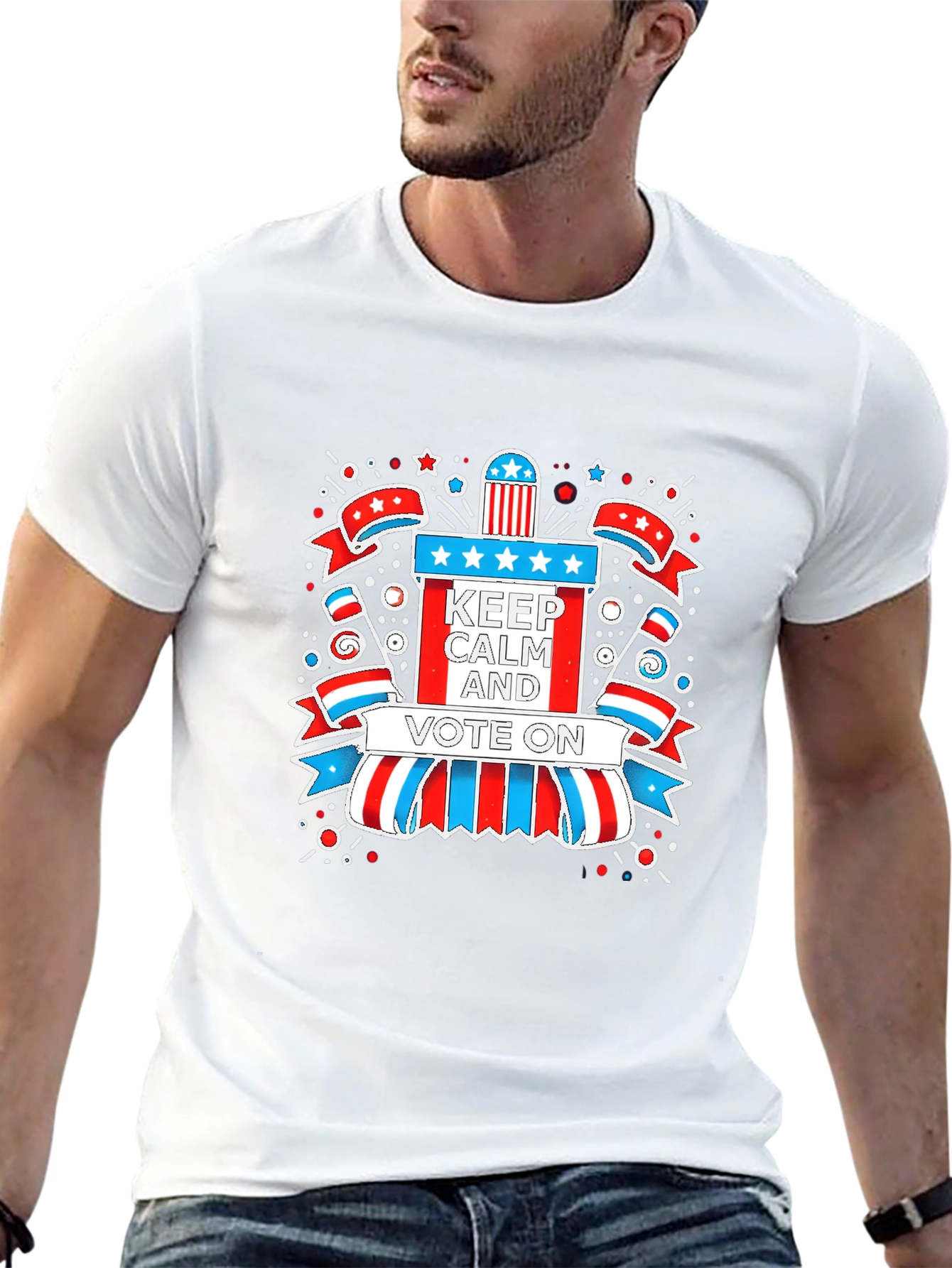 Patriotic Keep Calm and Vote On Graphic Tee