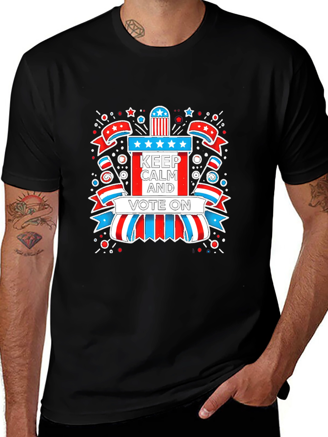 Patriotic Keep Calm and Vote On Graphic Tee