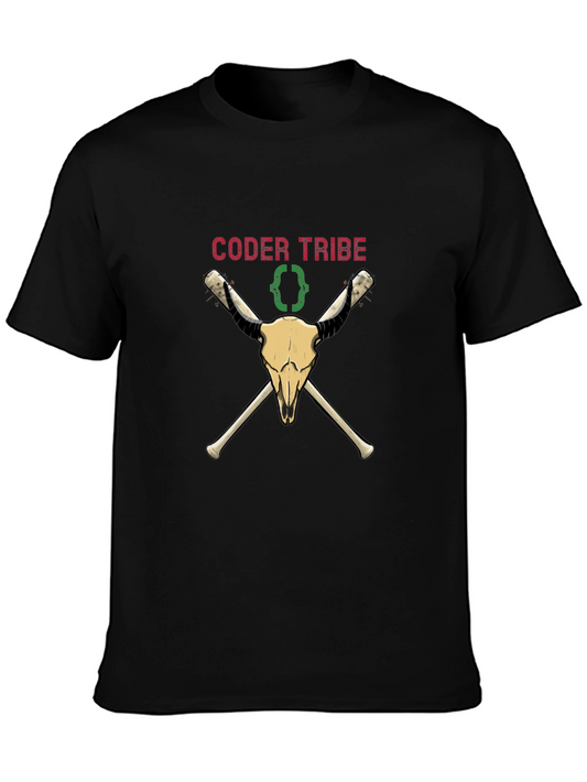 Coder Tribe Skull T-Shirt - Programming Humor Tee