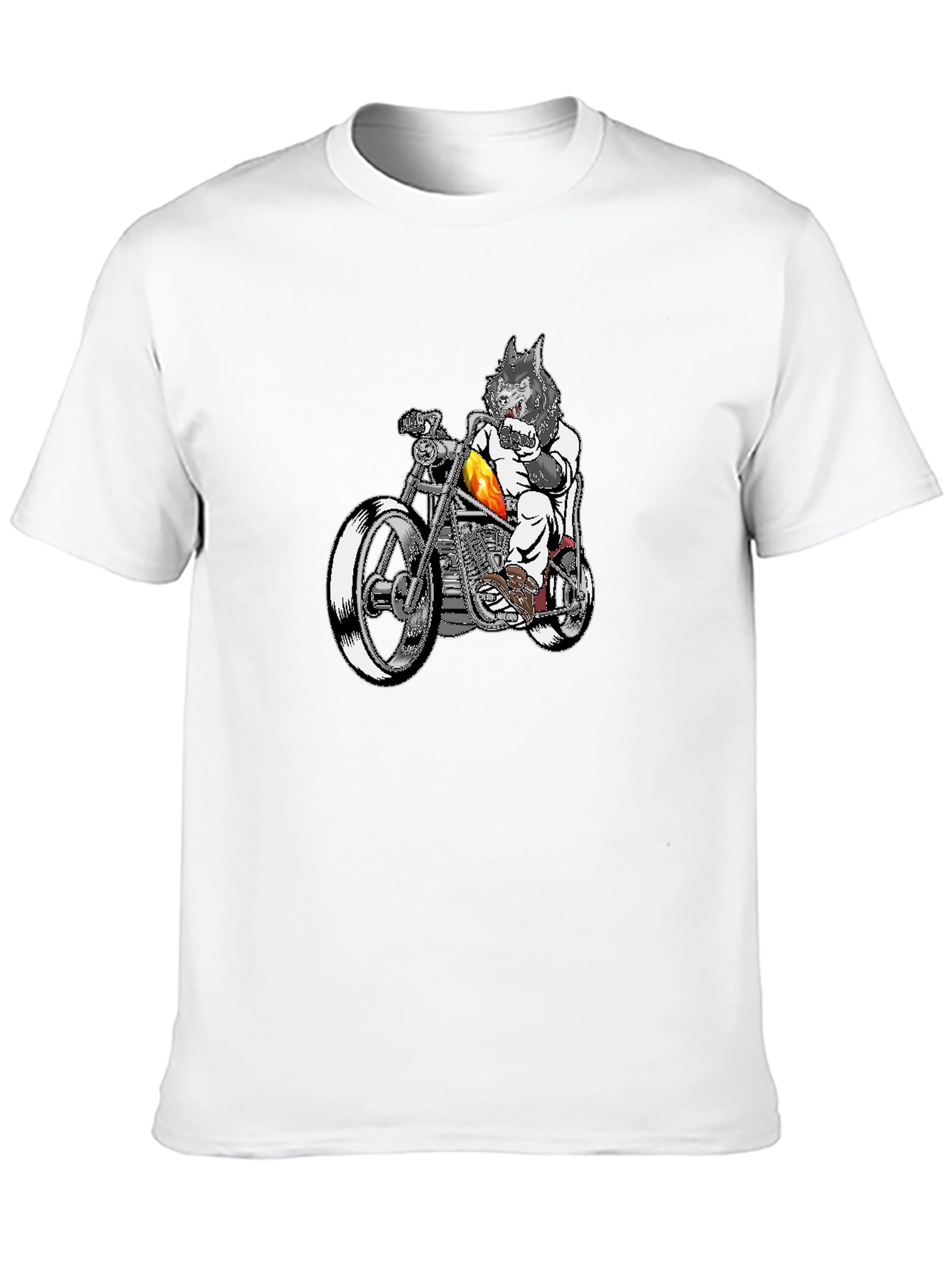 Wolf Rider Tee - Biker Wolf Graphic T-Shirt