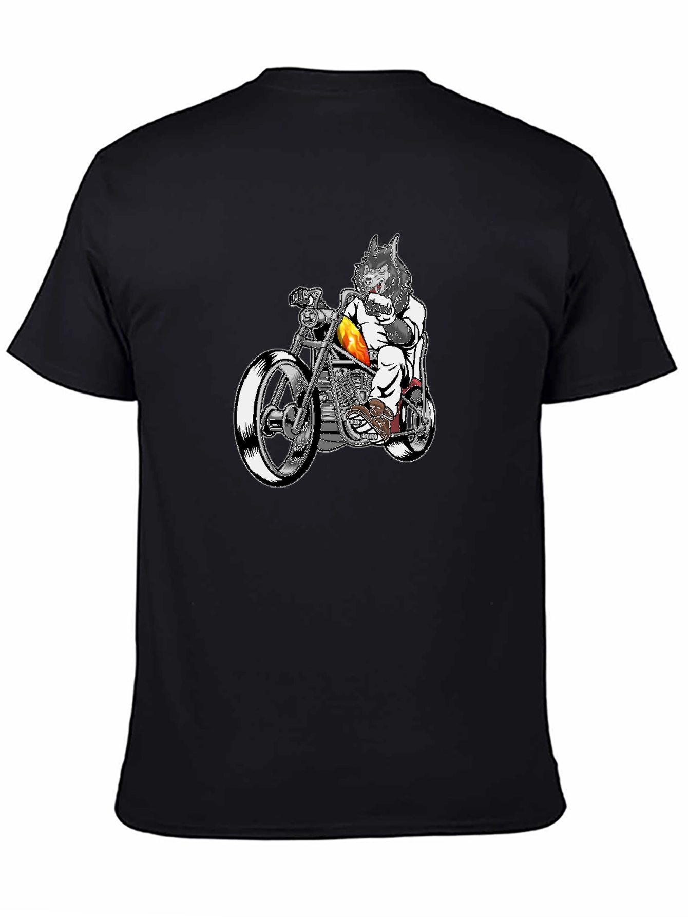 Wolf Rider Tee - Biker Wolf Graphic T-Shirt