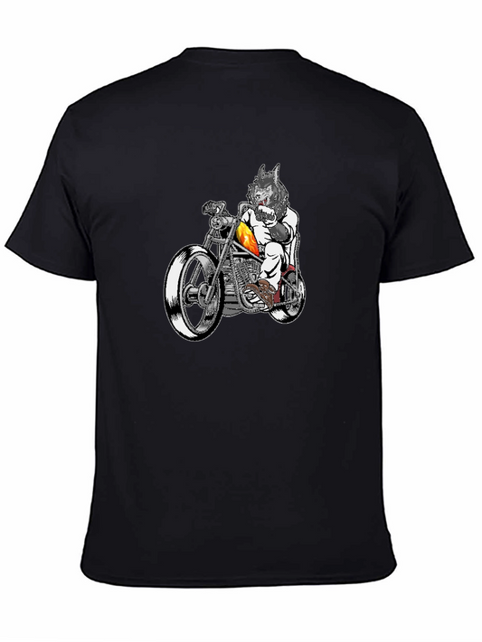 Wolf Rider Tee - Biker Wolf Graphic T-Shirt