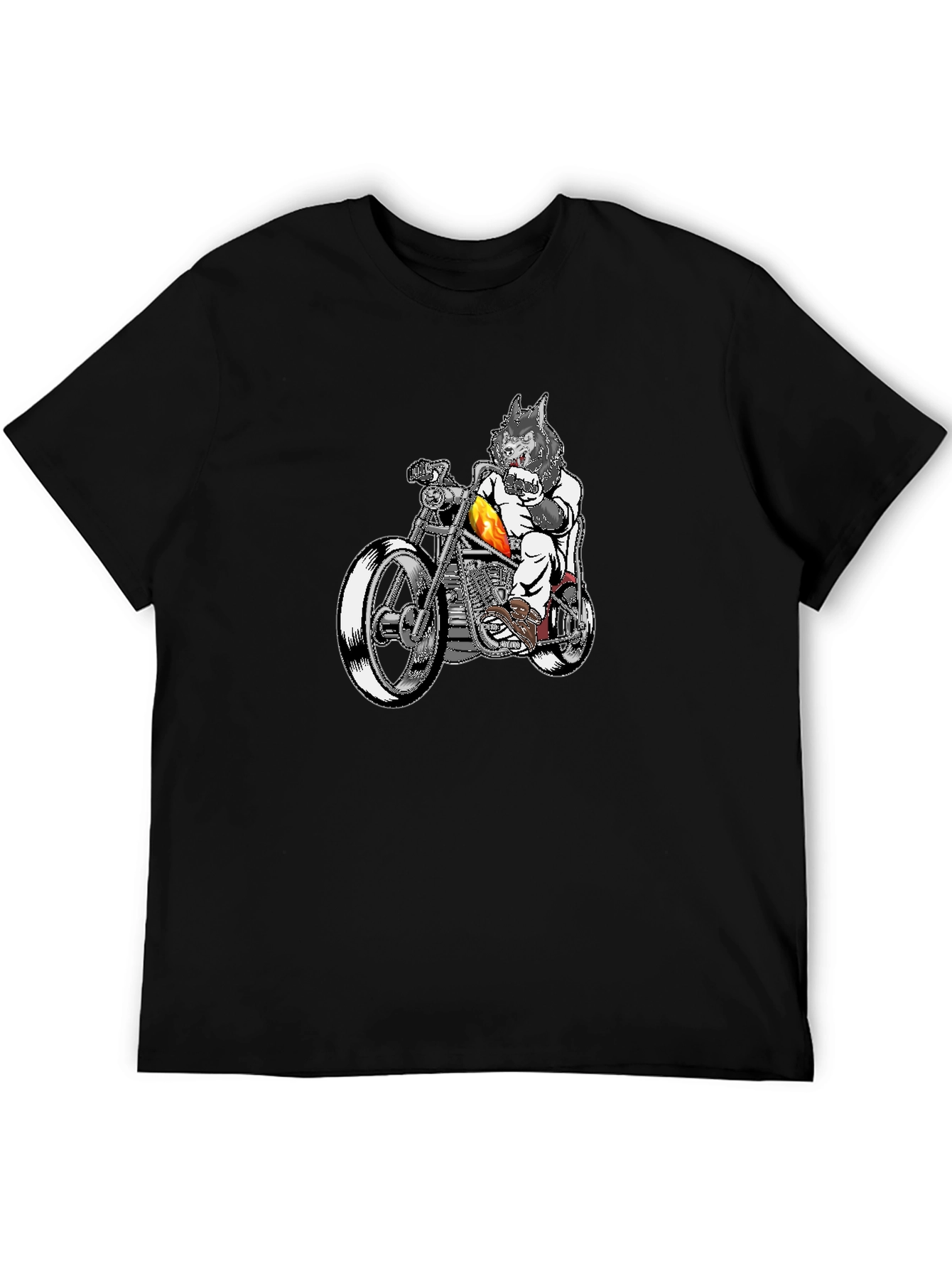 Wolf Rider Tee - Biker Wolf Graphic T-Shirt