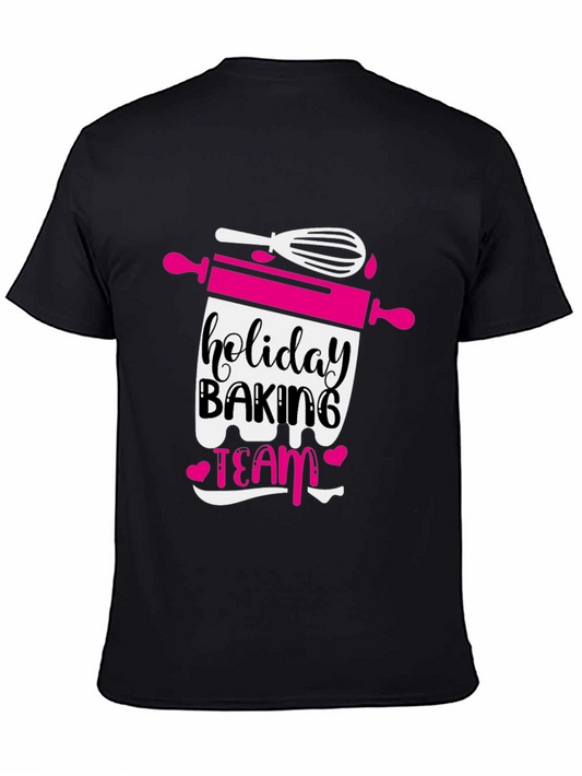 Holiday Baking Team T-Shirt - Whisk & Rolling Pin Design