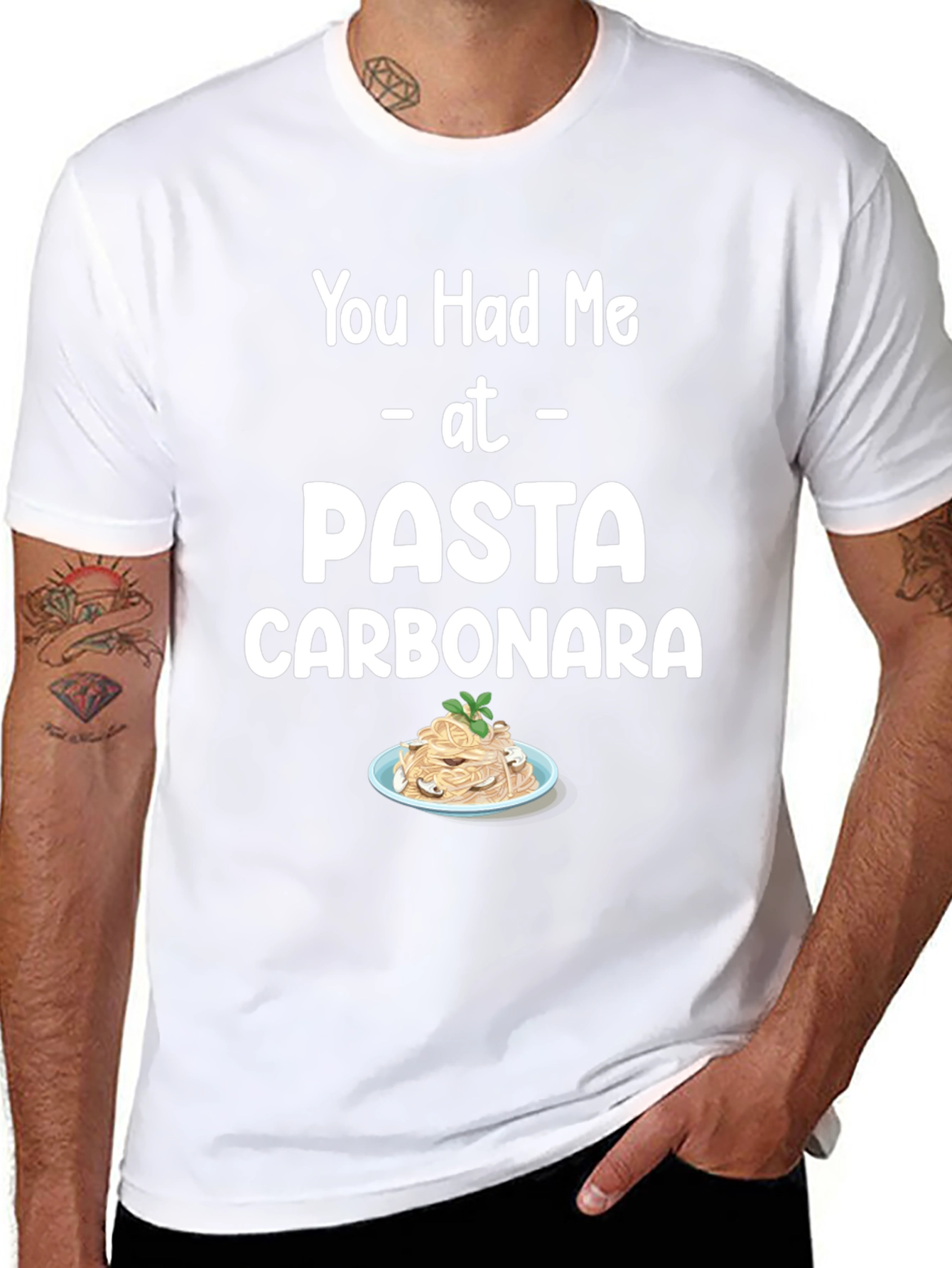 Pasta Carbonara T-Shirt Foodie Tee Unisex