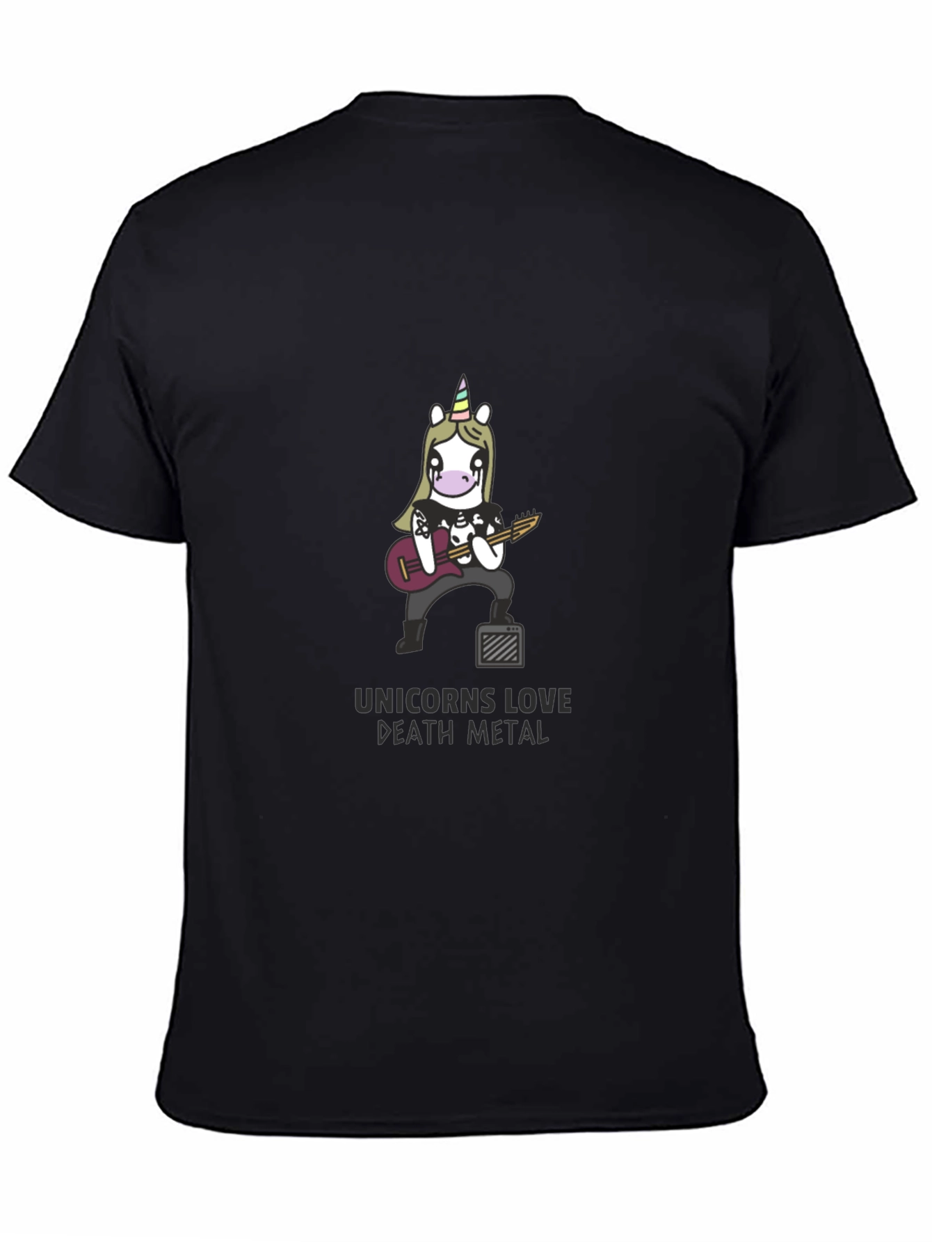 Unicorns Love Death Metal Black T-Shirt