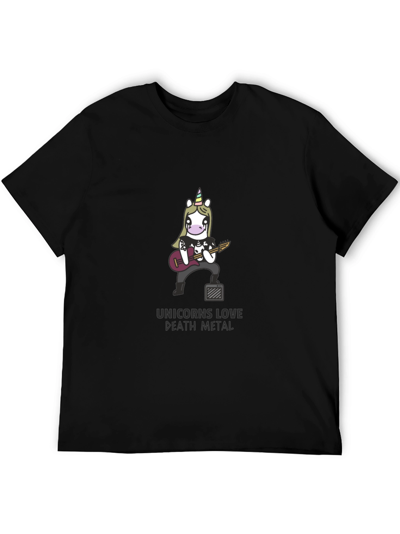 Unicorns Love Death Metal Black T-Shirt