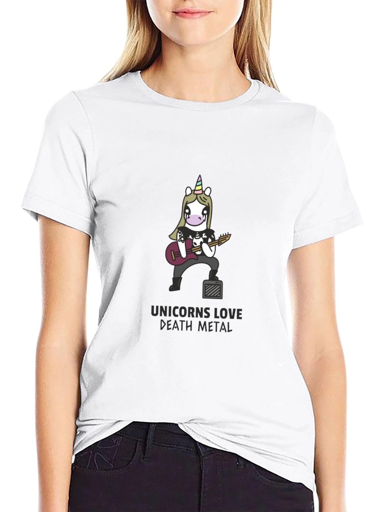 Unicorns Love Death Metal Black T-Shirt