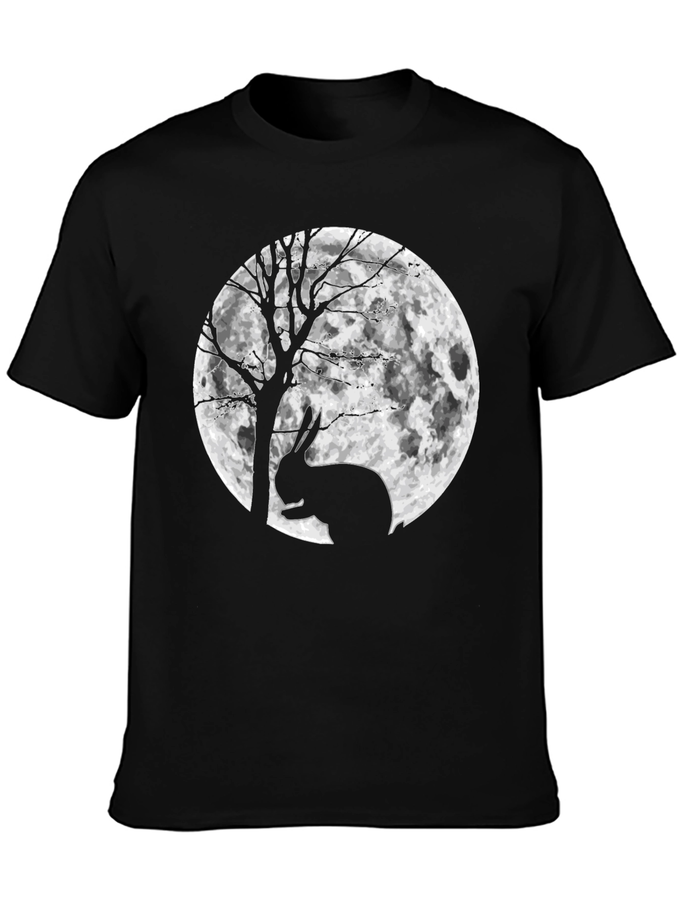 Rabbit Moon Silhouette Graphic T-Shirt