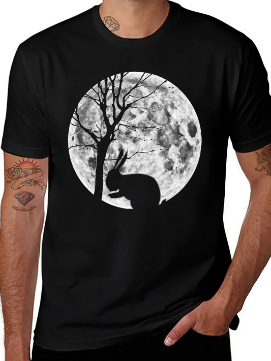 Rabbit Moon Silhouette Graphic T-Shirt