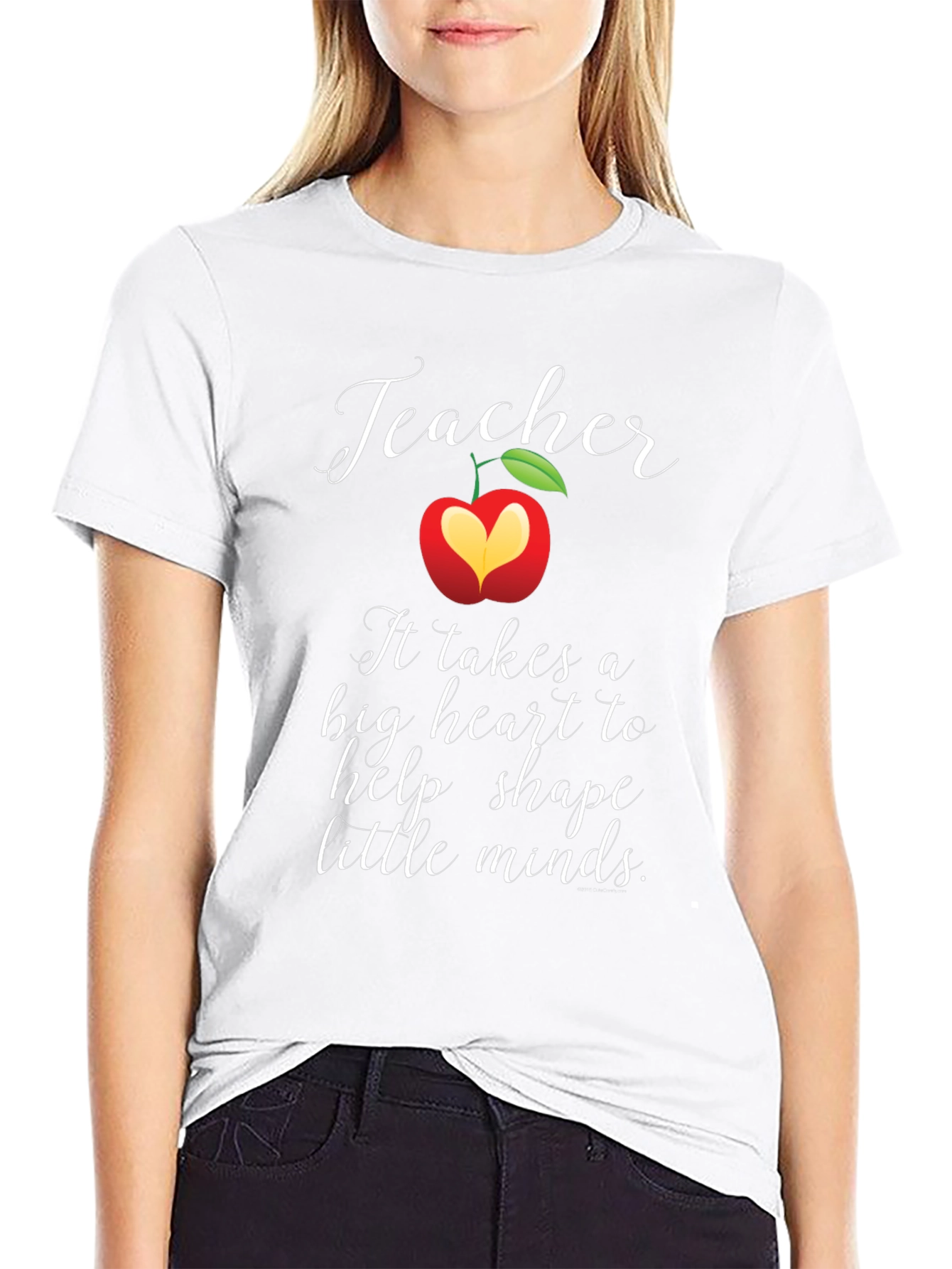 Teacher Heart Apple Graphic T-Shirt