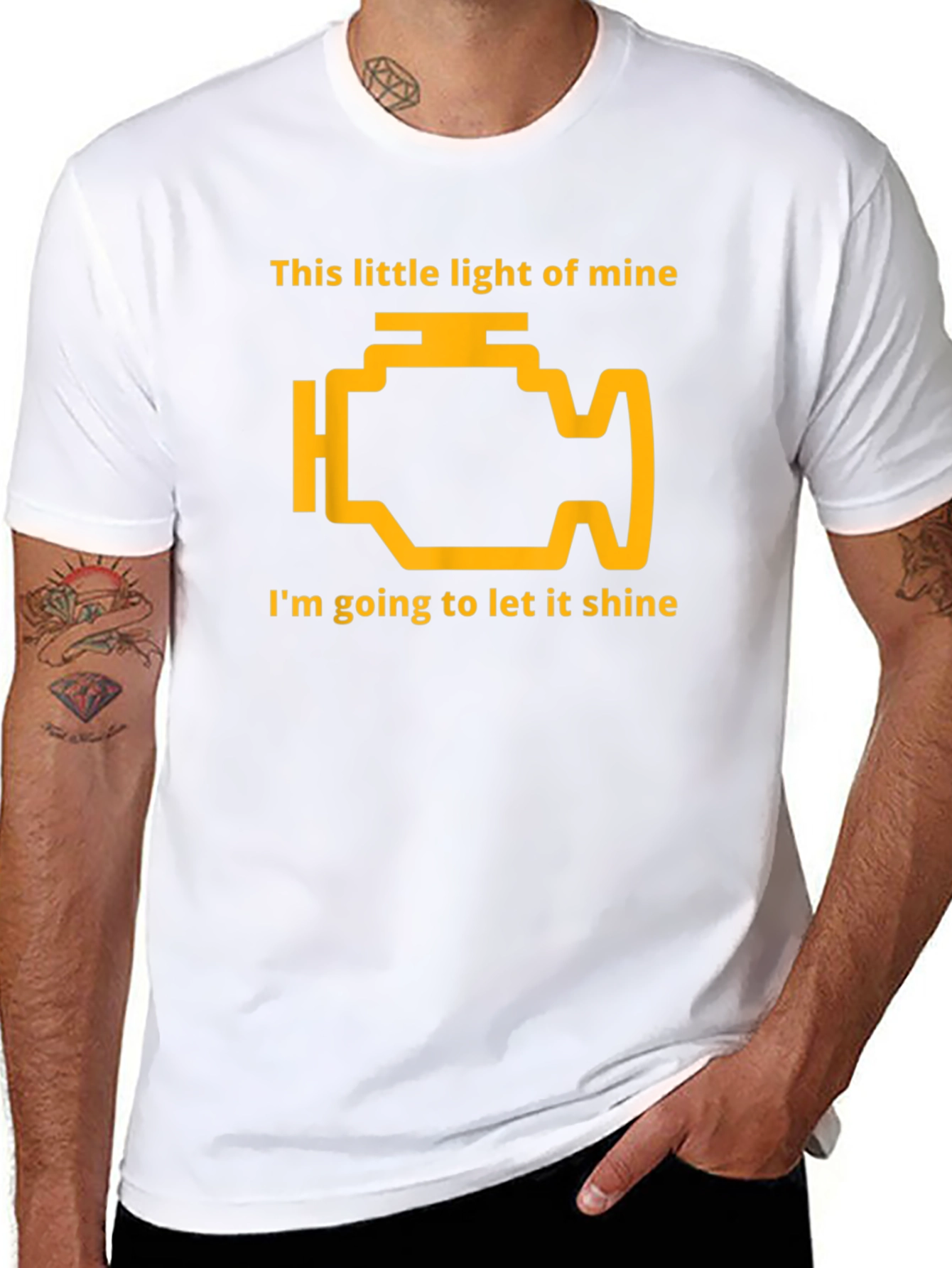 Funny Check Engine Light T-Shirt - Shine Bright!
