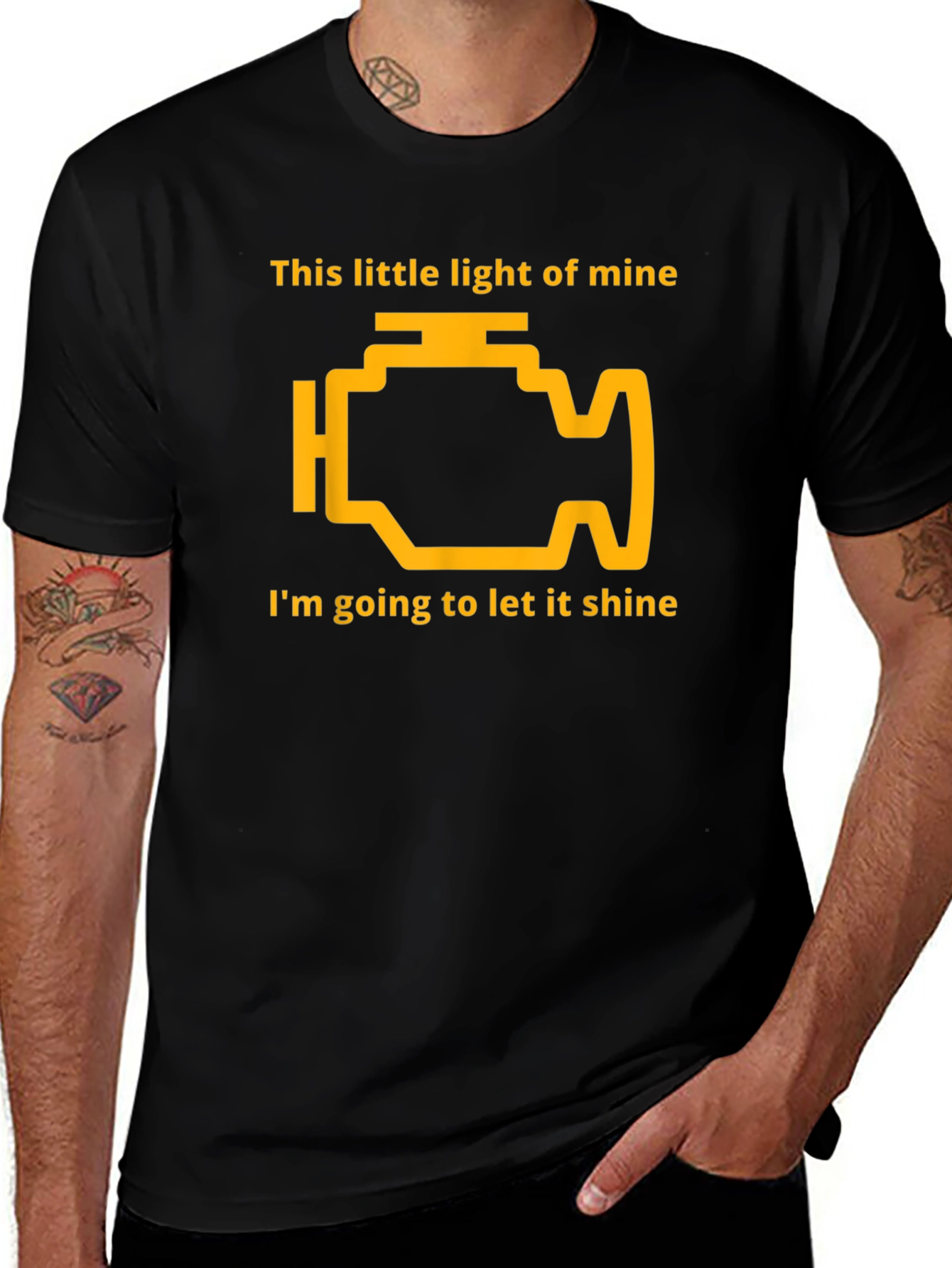 Funny Check Engine Light T-Shirt - Shine Bright!
