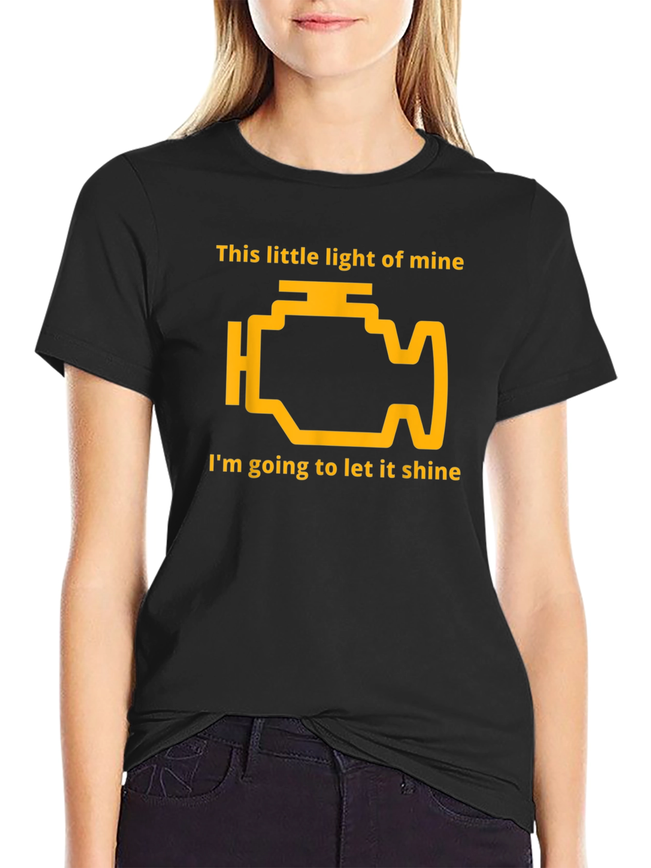 Funny Check Engine Light T-Shirt - Shine Bright!