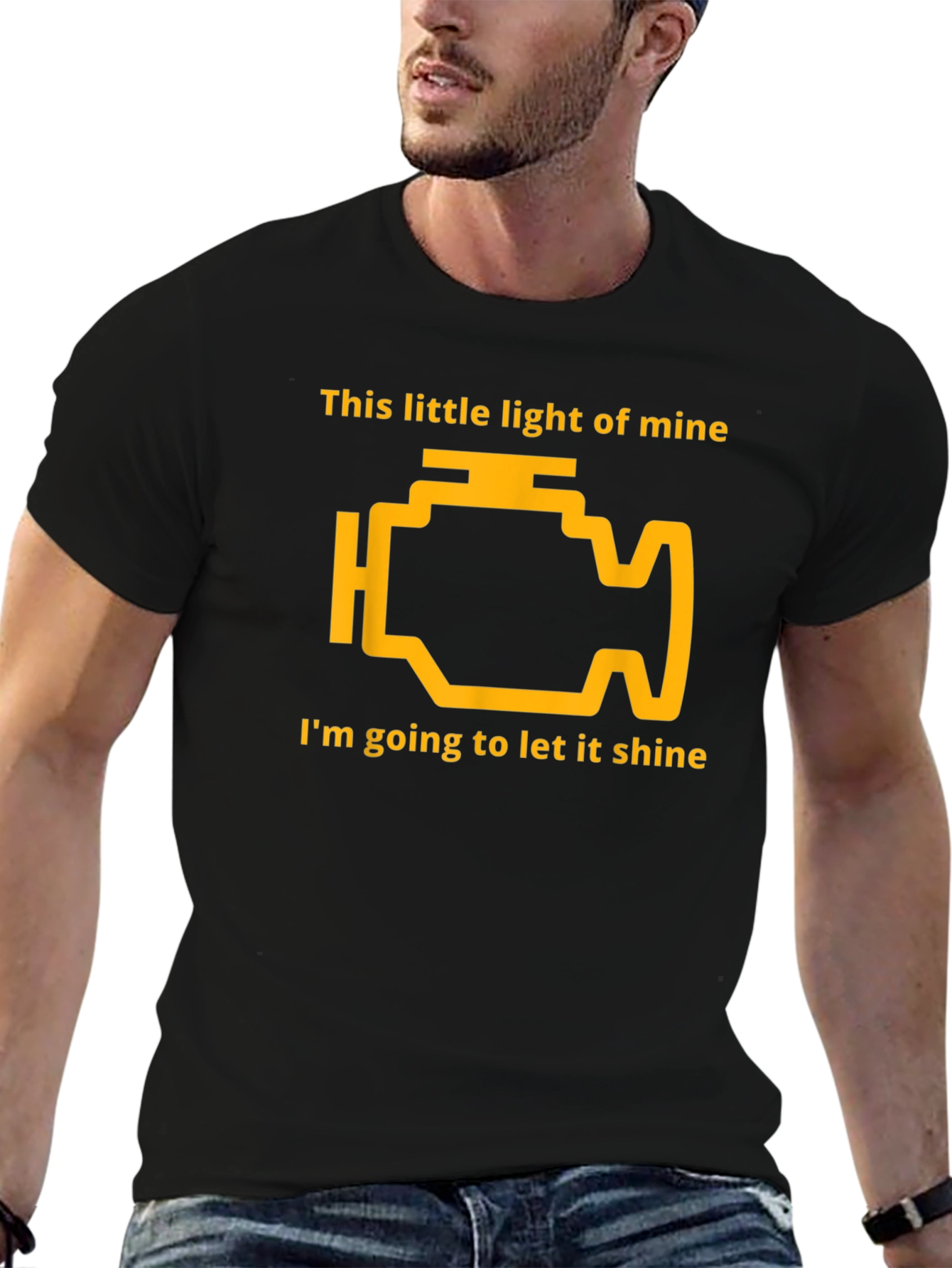 Funny Check Engine Light T-Shirt - Shine Bright!