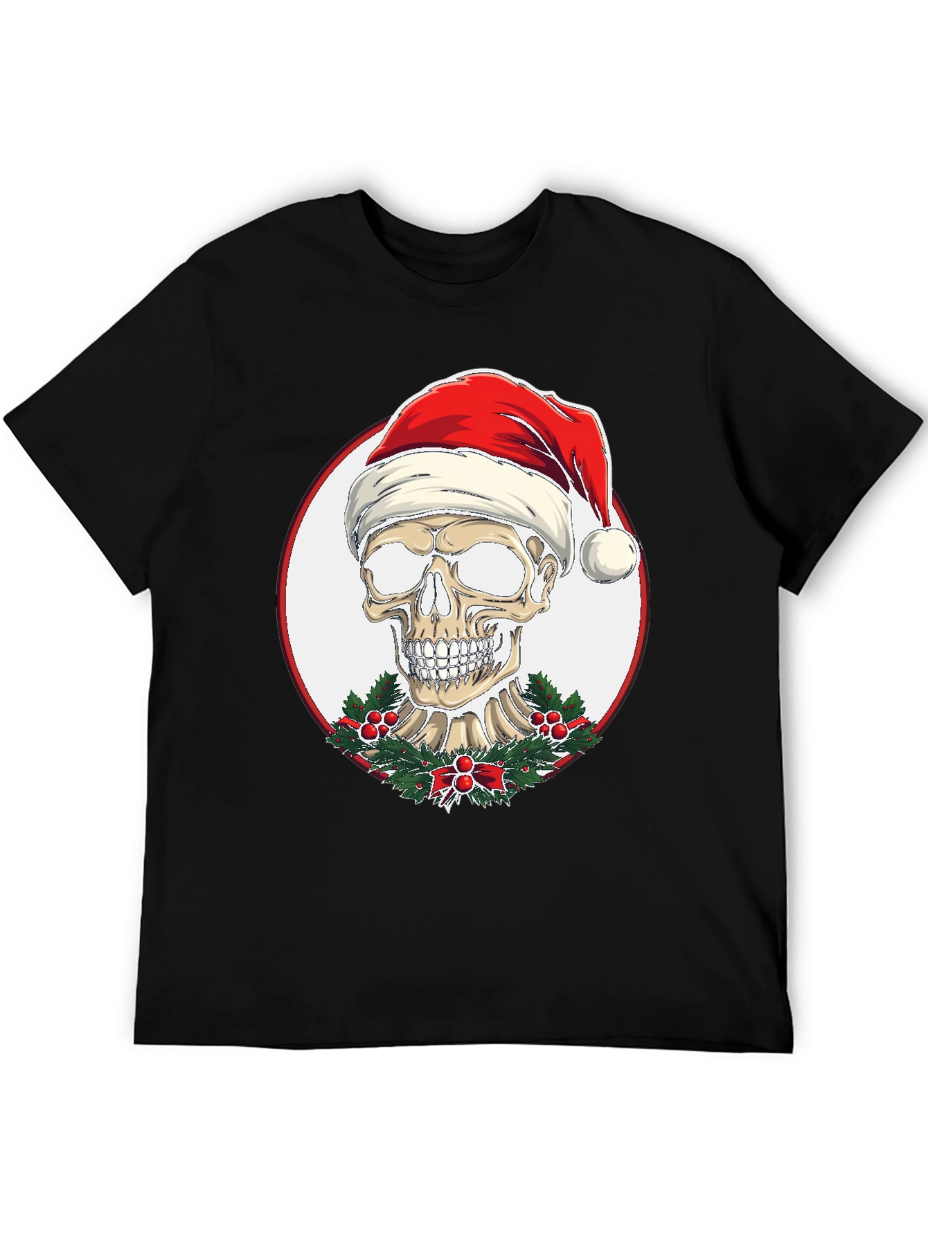 Skull Santa Hat T-Shirt