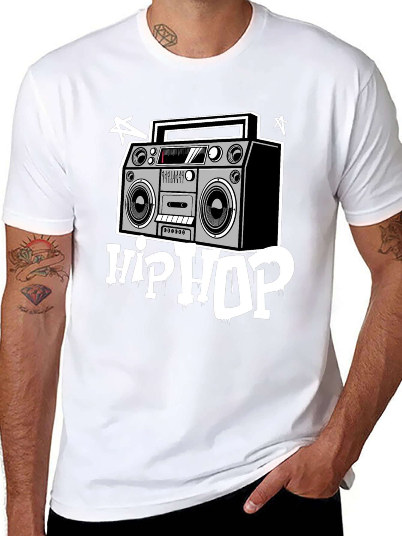 Hip Hop Boombox Graphic T-Shirt
