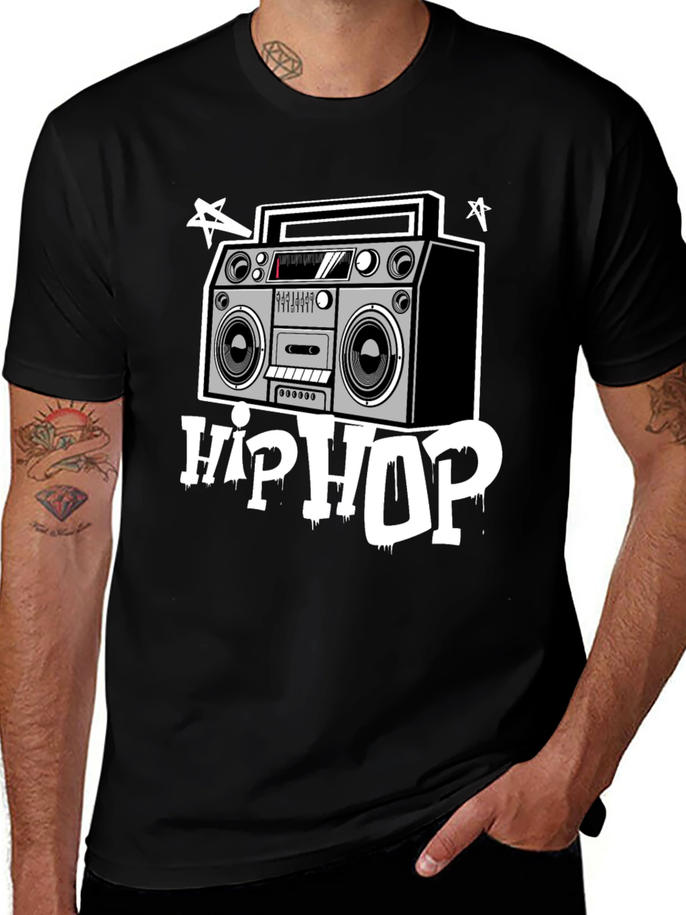 Hip Hop Boombox Graphic T-Shirt