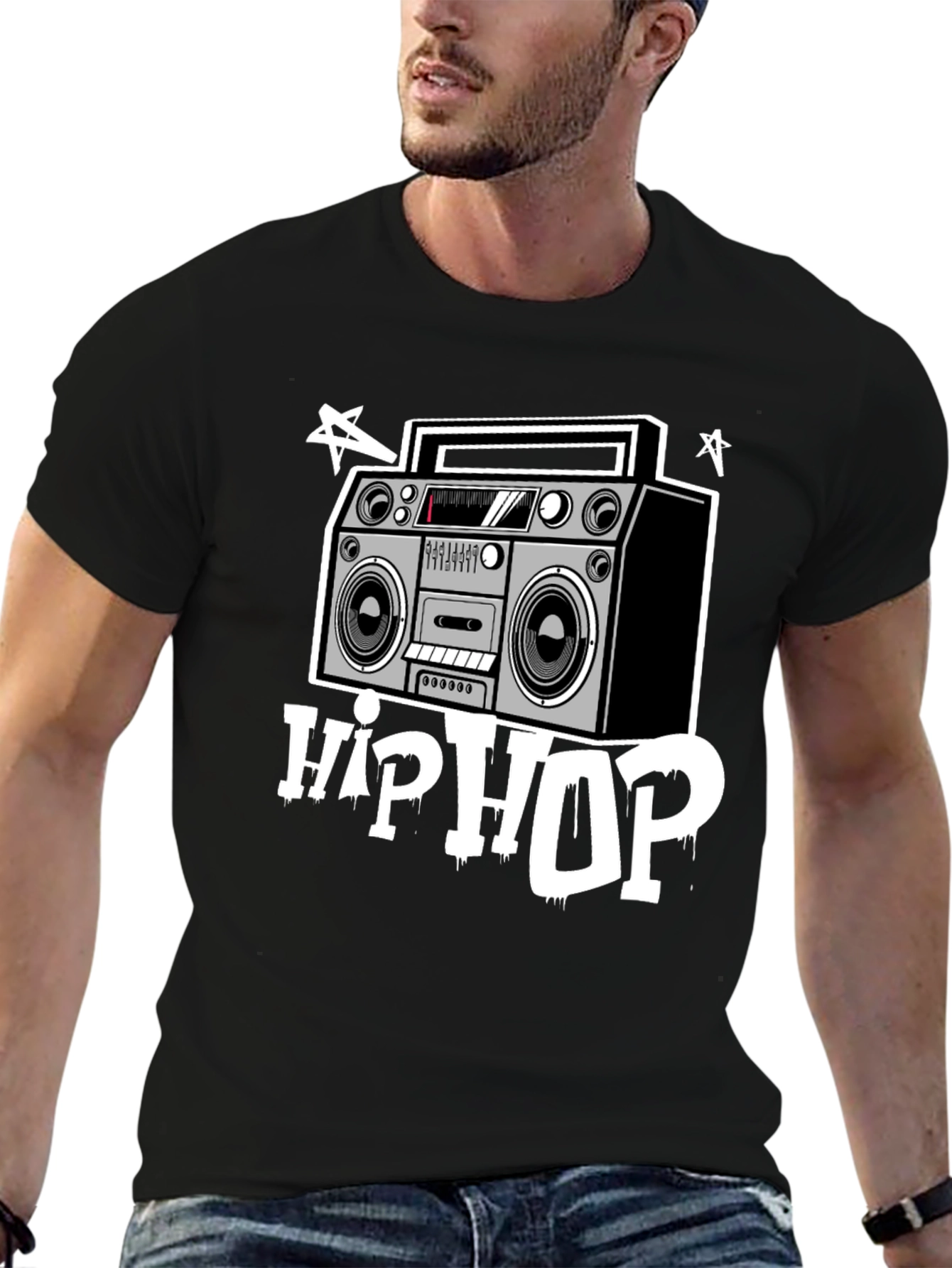 Hip Hop Boombox Graphic T-Shirt