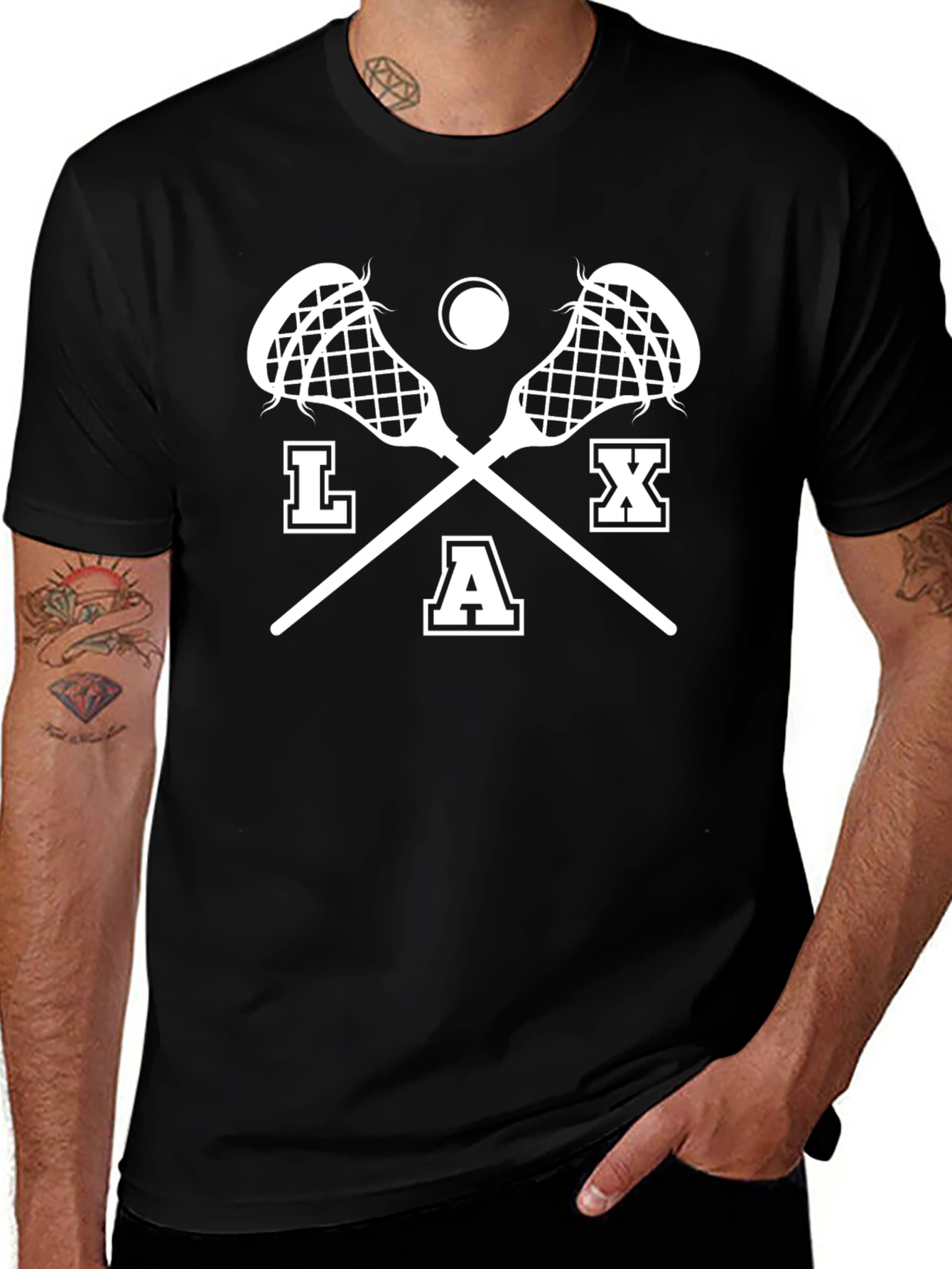 LAX Lacrosse Graphic Tee - Black T-Shirt