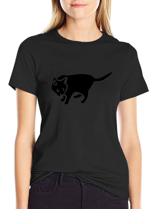 Black Cat Silhouette T-Shirt - Classic Comfort