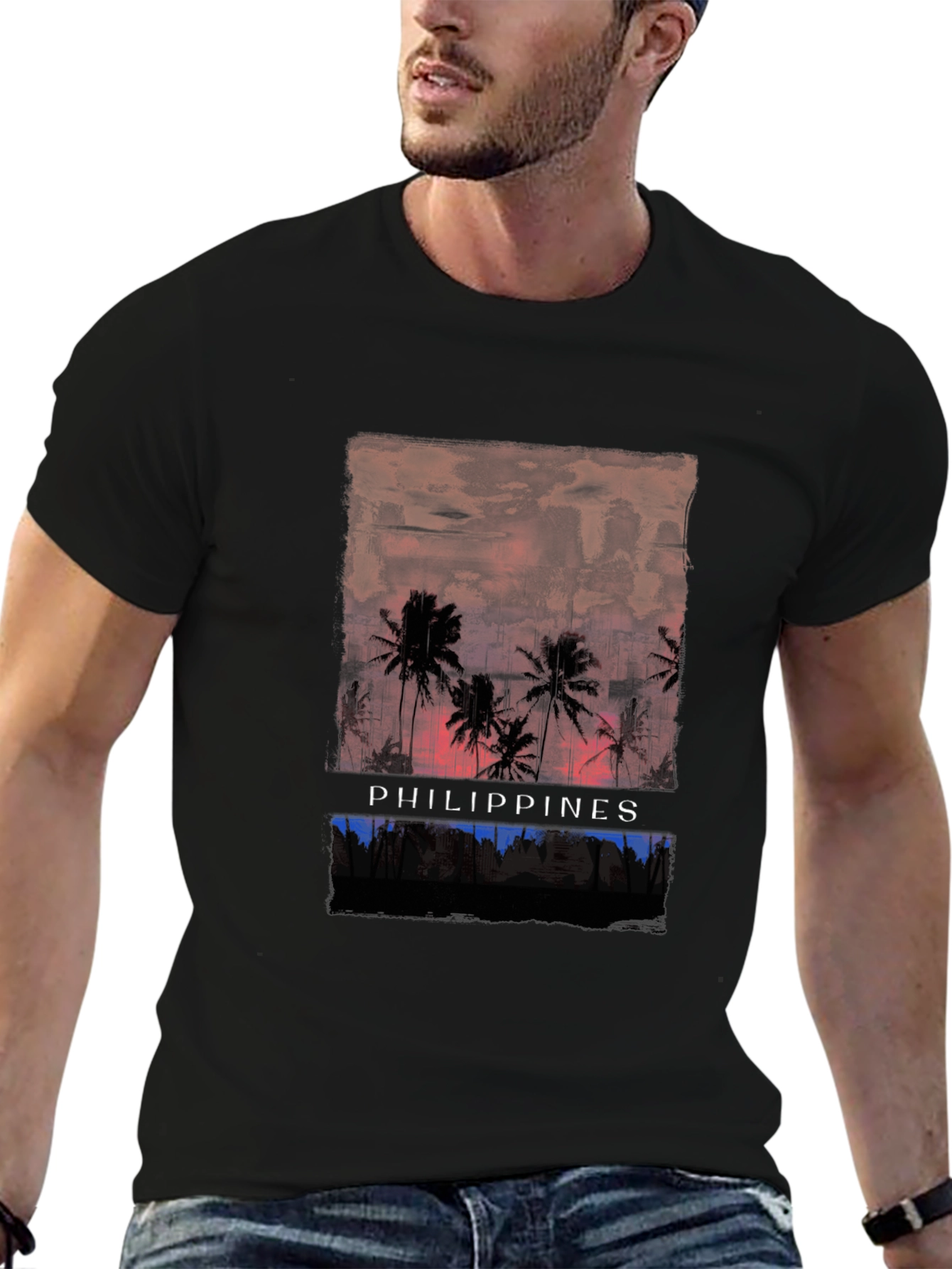 Philippines Sunset Palm Tee