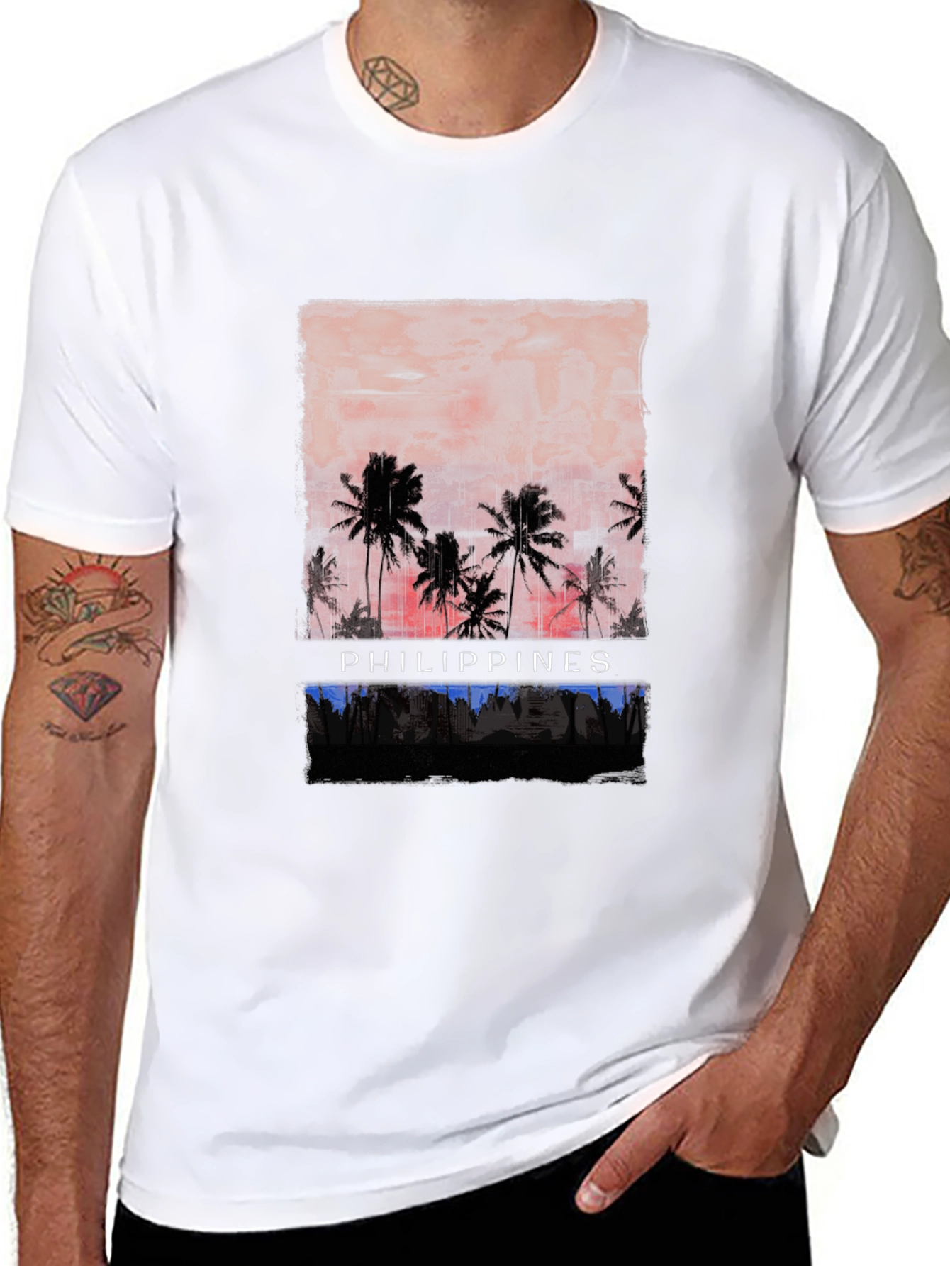 Philippines Sunset Palm Tee