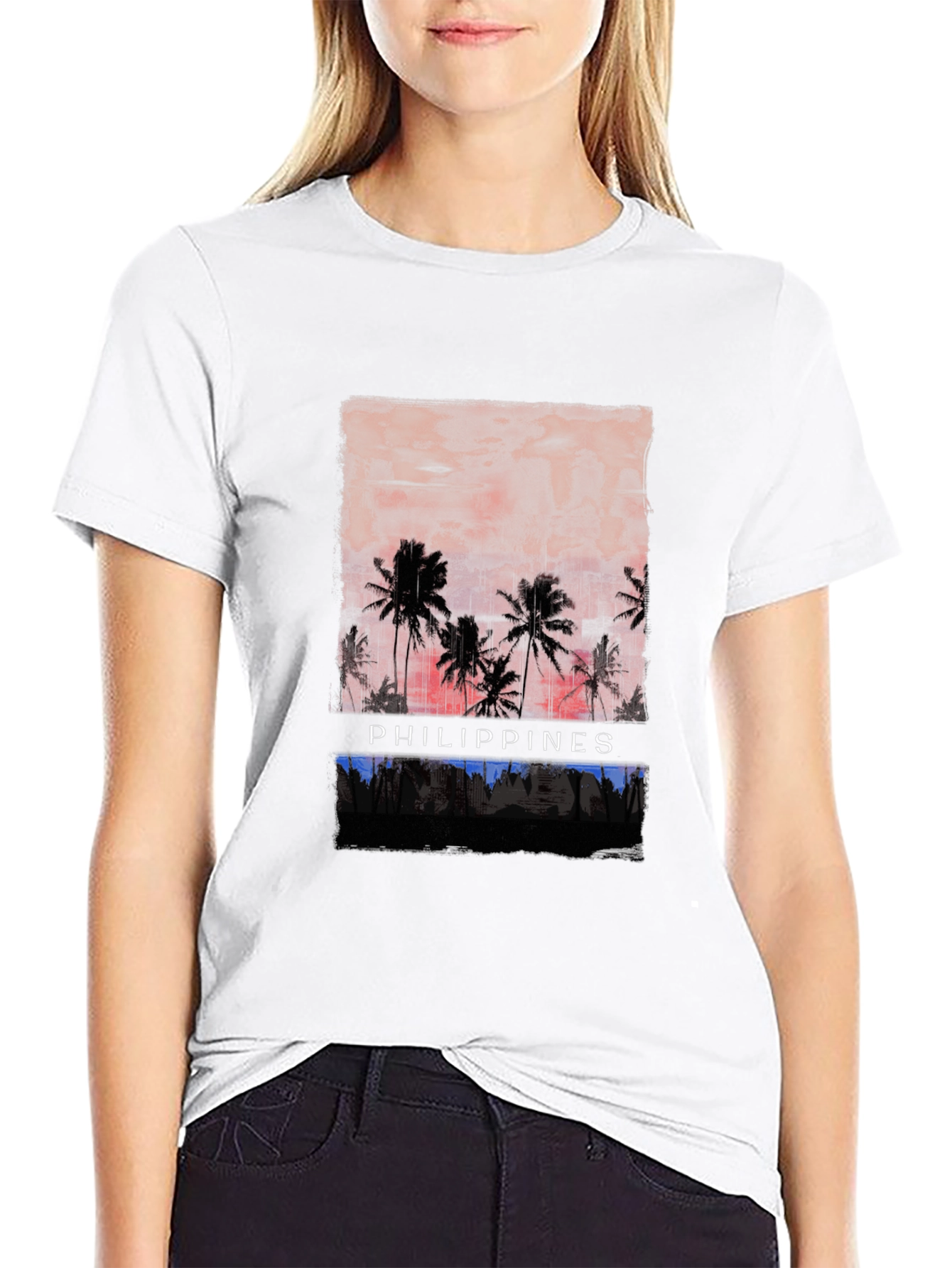 Philippines Sunset Palm Tee