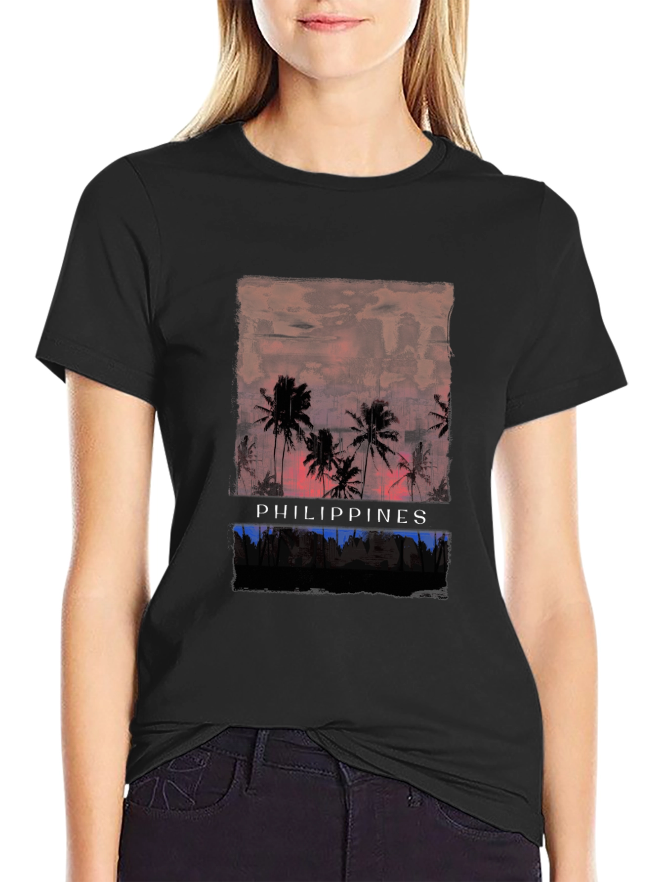 Philippines Sunset Palm Tee