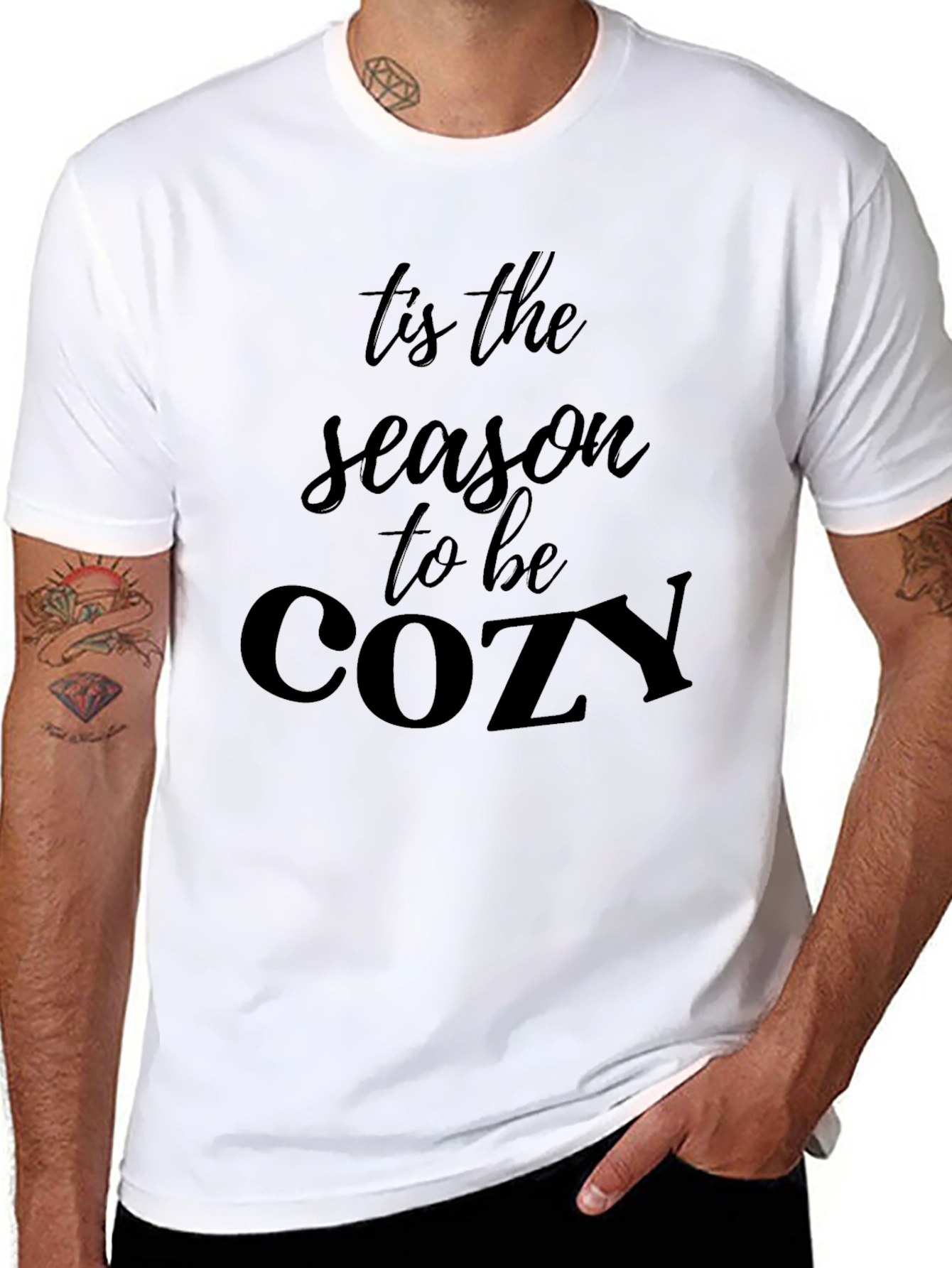 Tis the Season to be Cozy Black T-Shirt