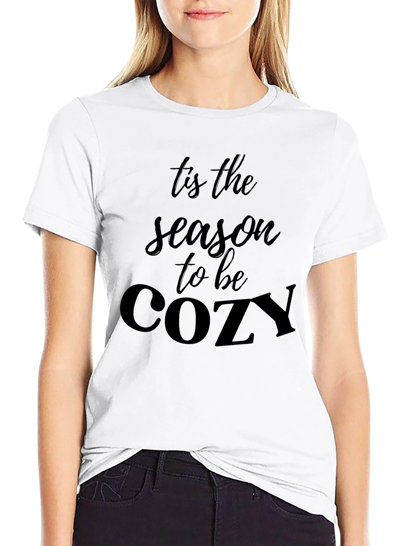 Tis the Season to be Cozy Black T-Shirt